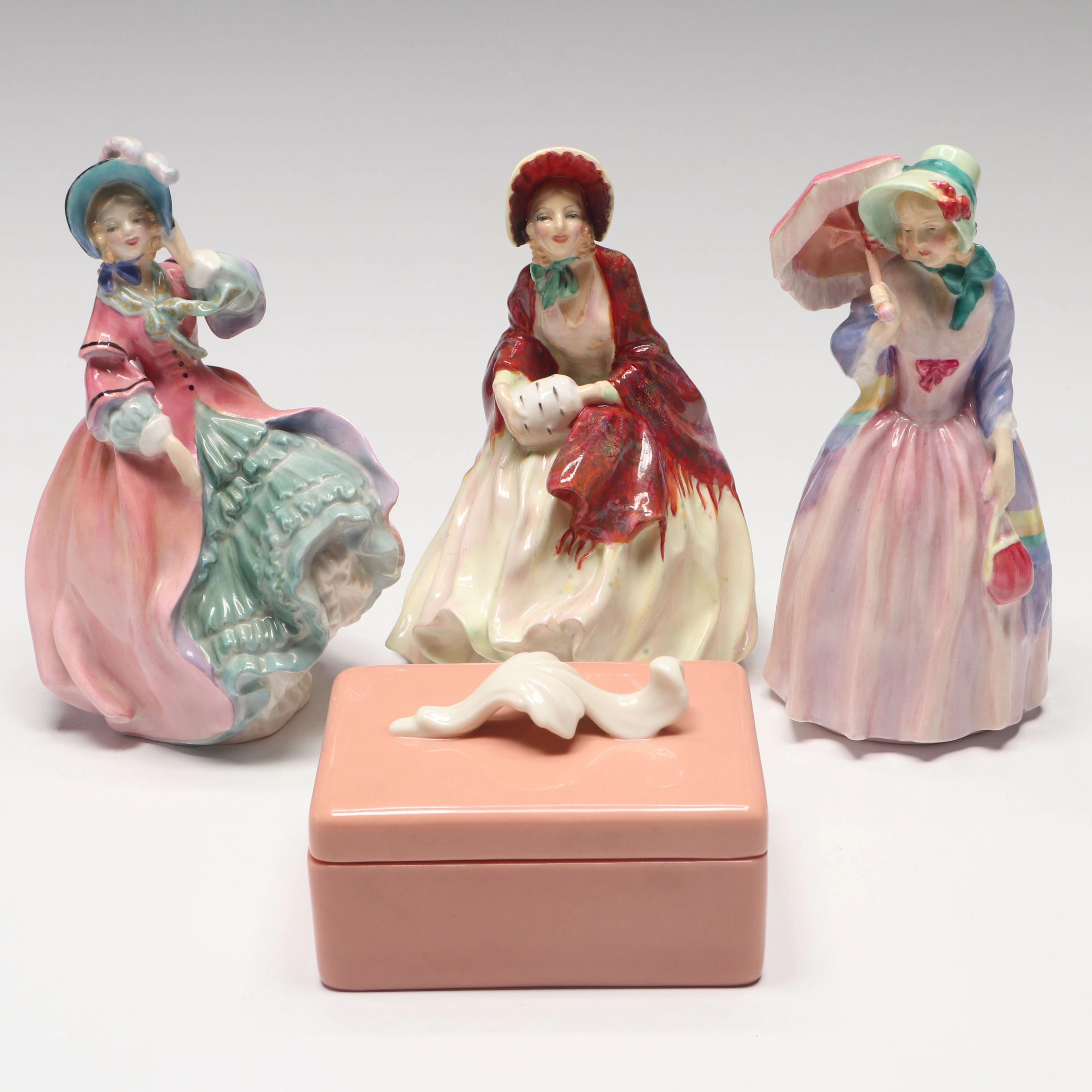 Royal Doulton "Spring Morning" and More Figurines with Lenox Porcelain Box