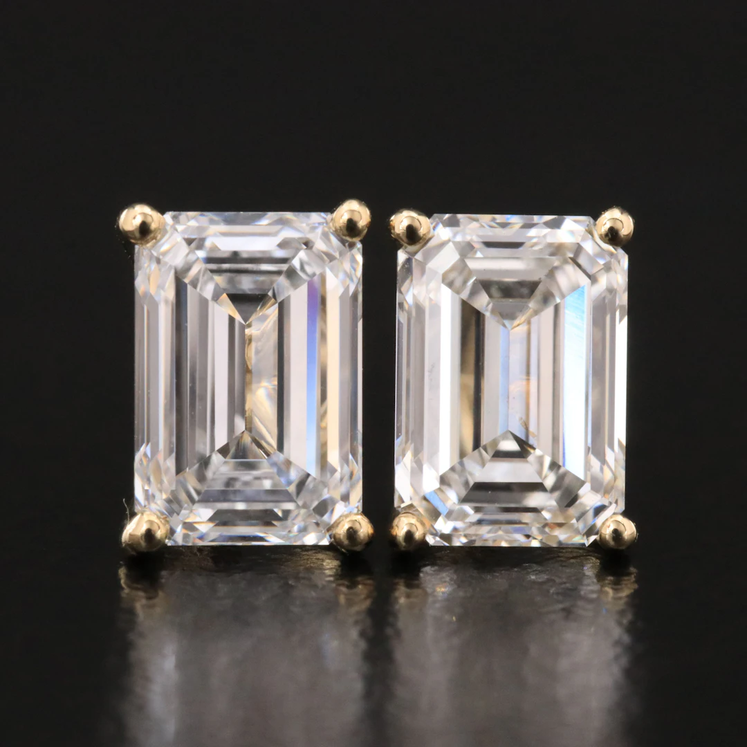 14K 3.17 CTW Lab Grown Diamond Stud Earrings with IGI Reports