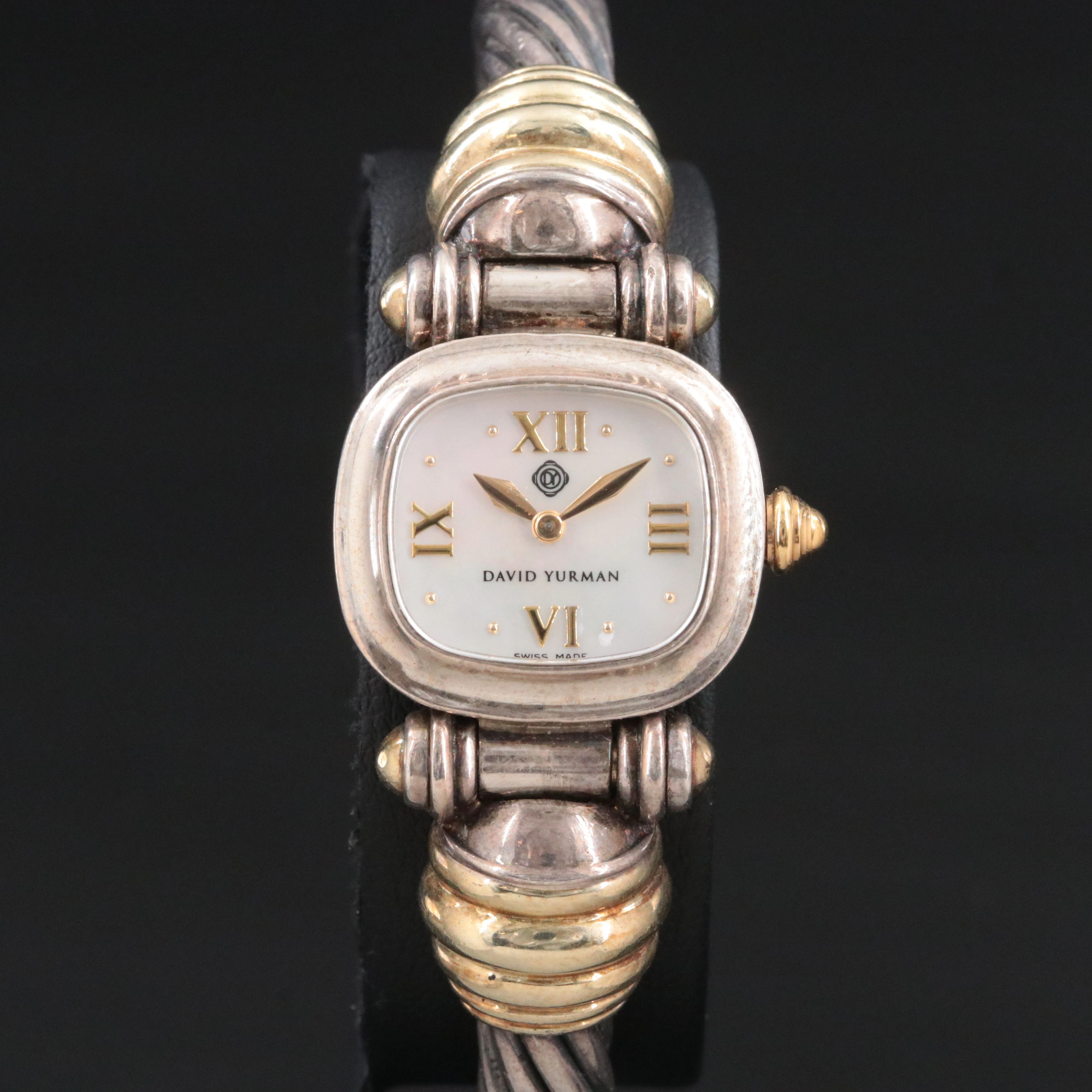 David Yurman 18K and Sterling Silver Cable Motif Quartz Watch