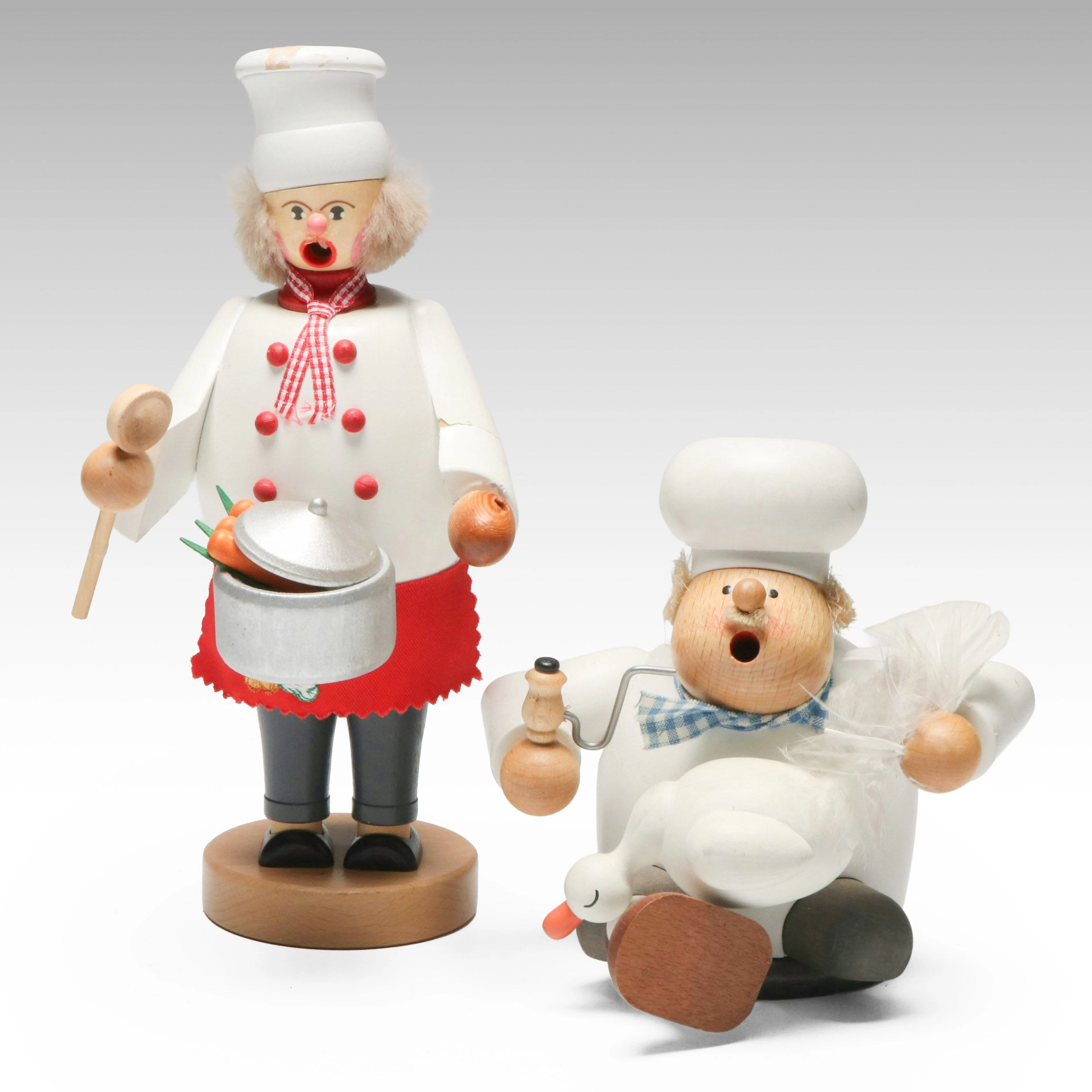 PeWo and KWO German Wooden Chef Incense Smokers