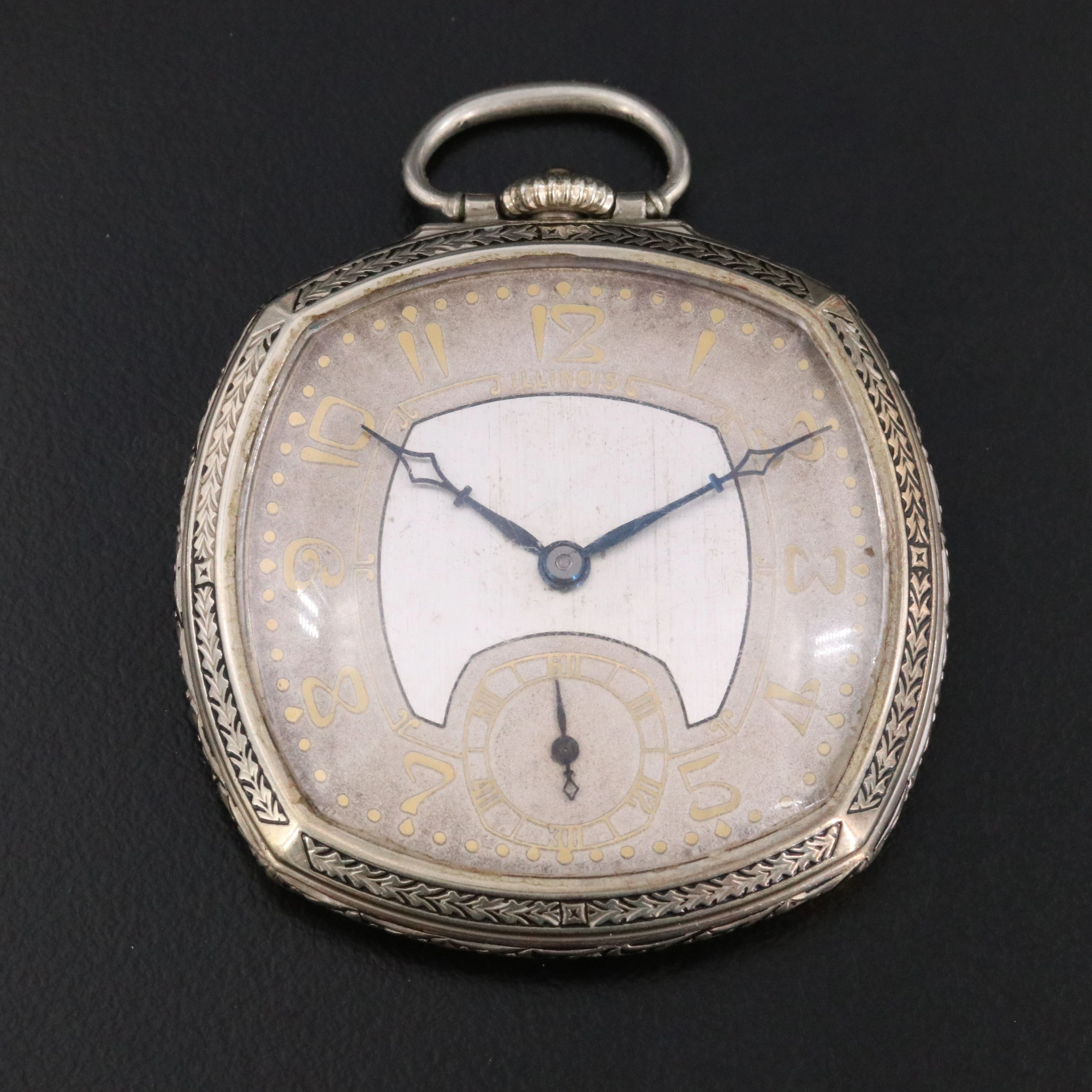 Art Deco Illinois "A.Lincoln" Open Face Pocket Watch c.1927