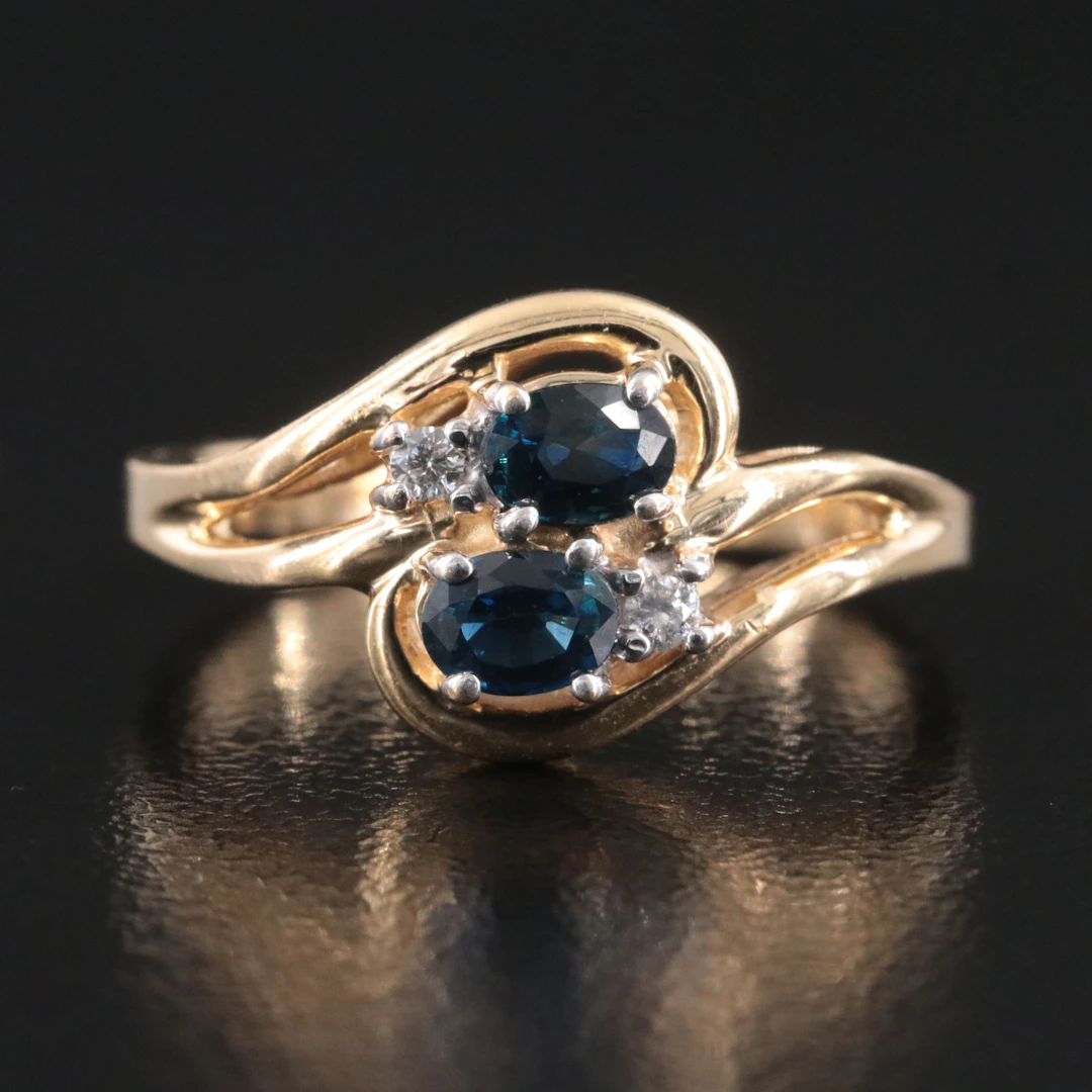 14K Sapphire and Diamond Ring