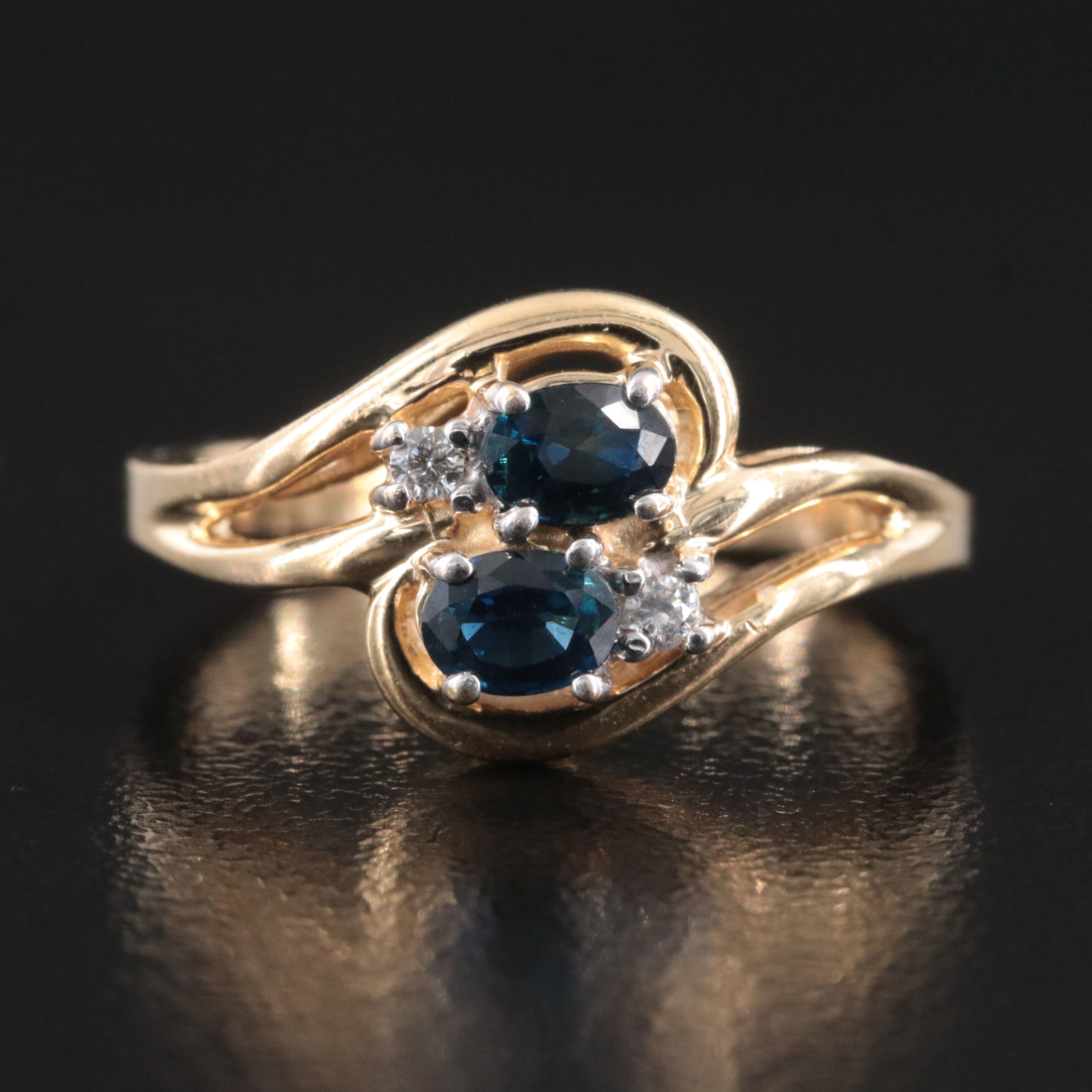 14K Sapphire and Diamond Ring