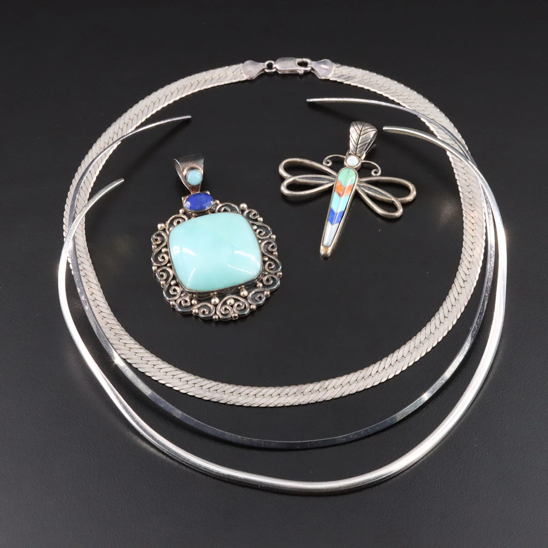 Relios, Lapis Lazuli and Spiny Oyster Featured in Sterling Necklaces