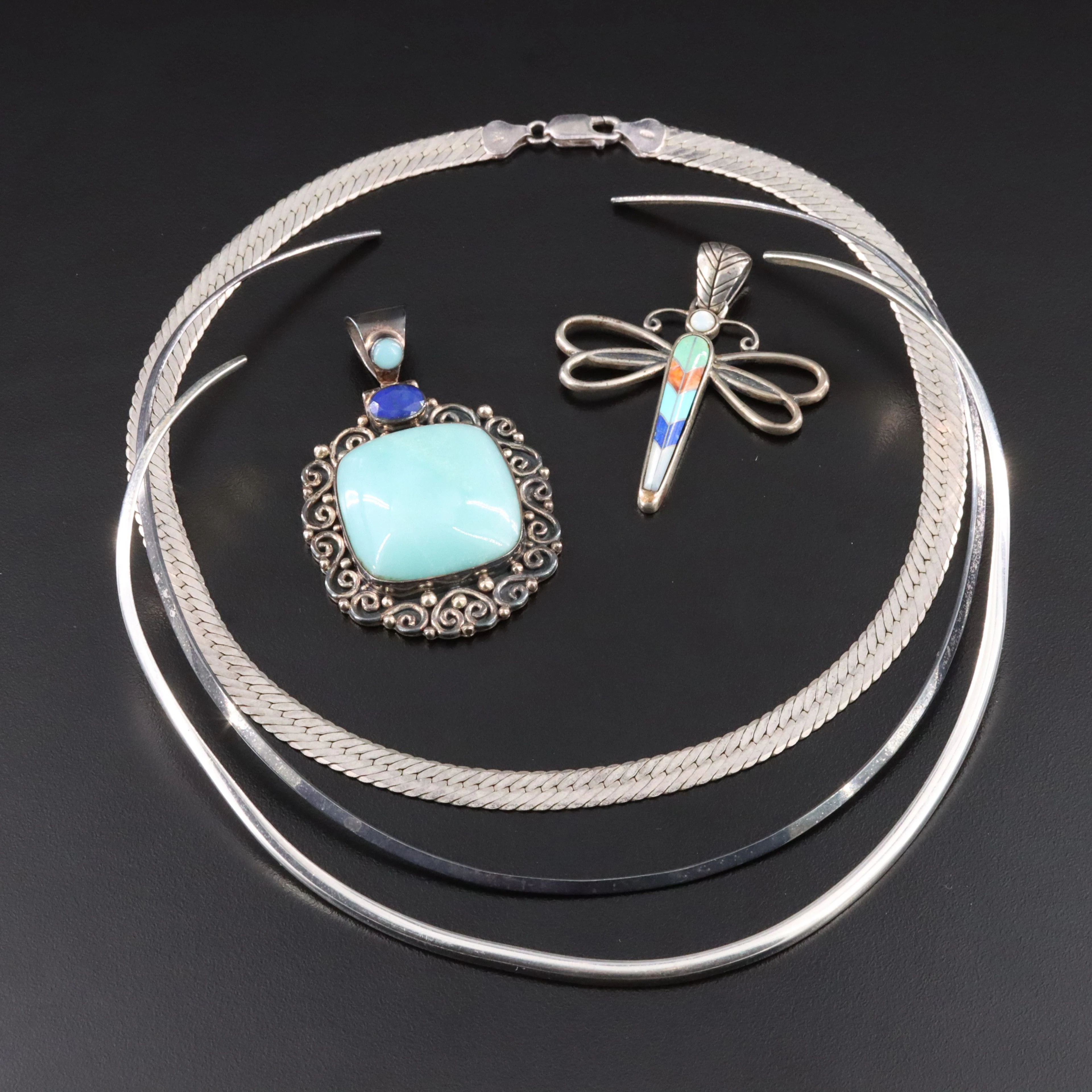 Relios, Lapis Lazuli and Spiny Oyster Featured in Sterling Necklaces