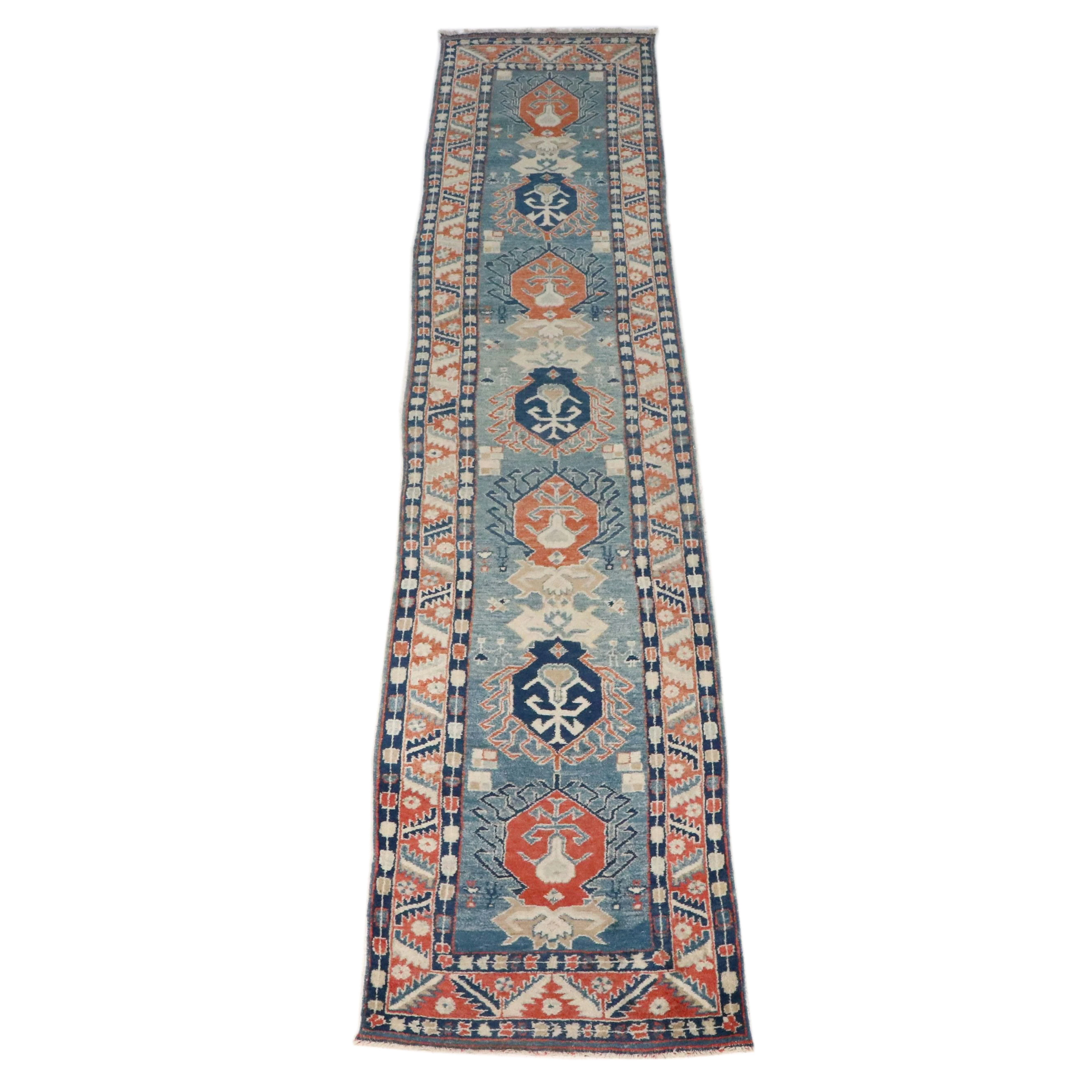 2'11 x 13'9 Hand-Knotted Caucasian Kazak Carpet Runner