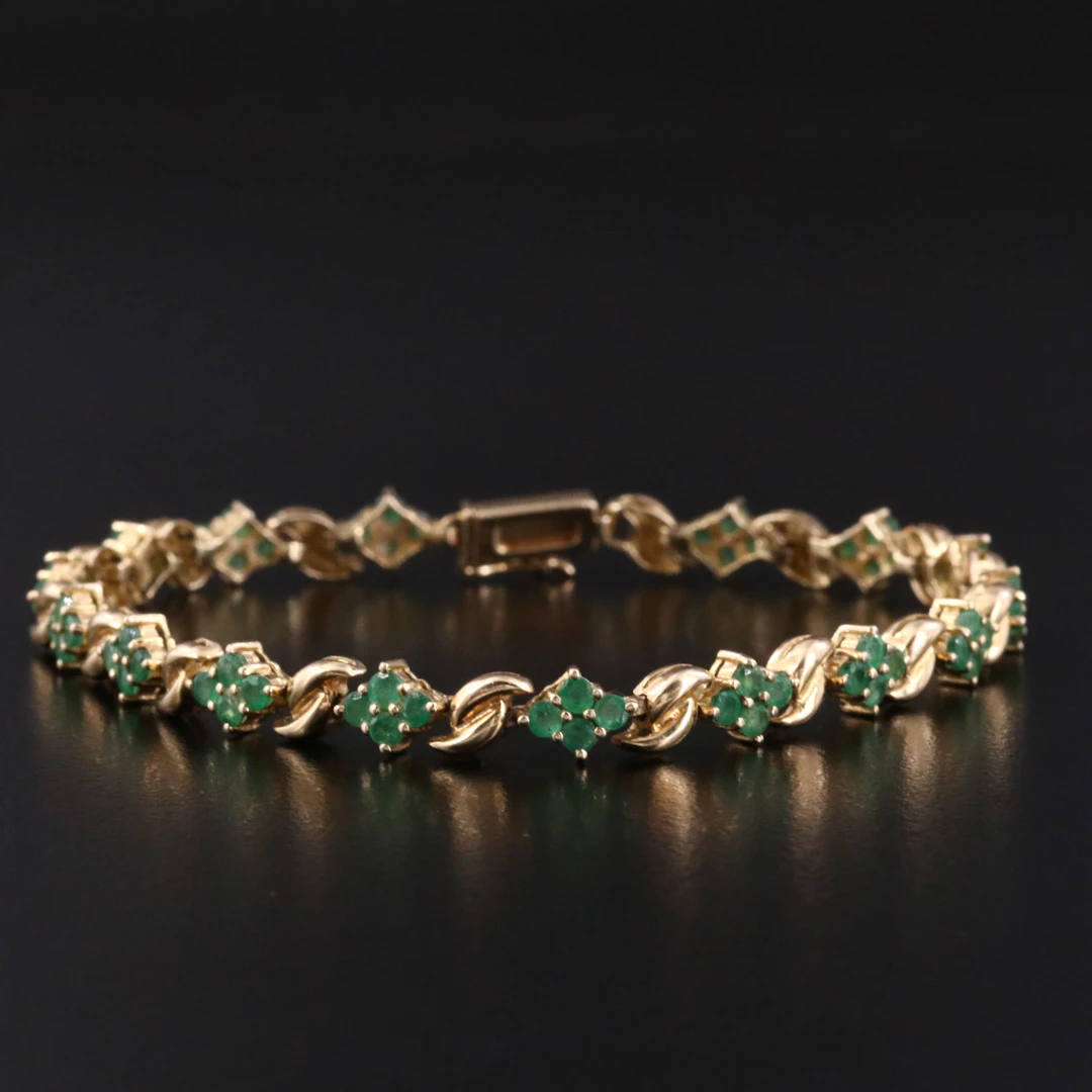 14K Emerald Bracelet