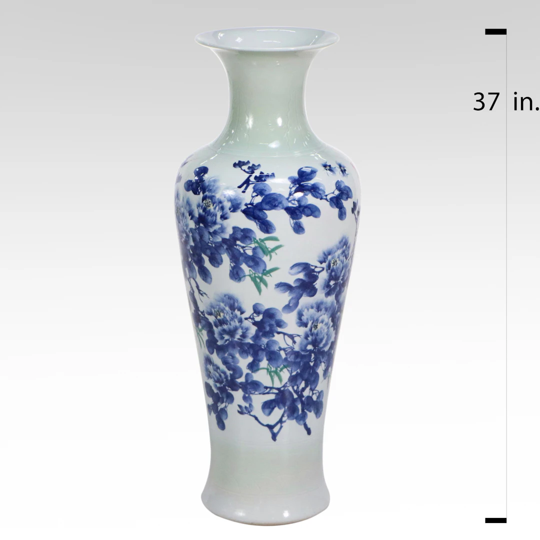 Oversized Chinese Decorative Porcelain Meiping Vase, 20th Century