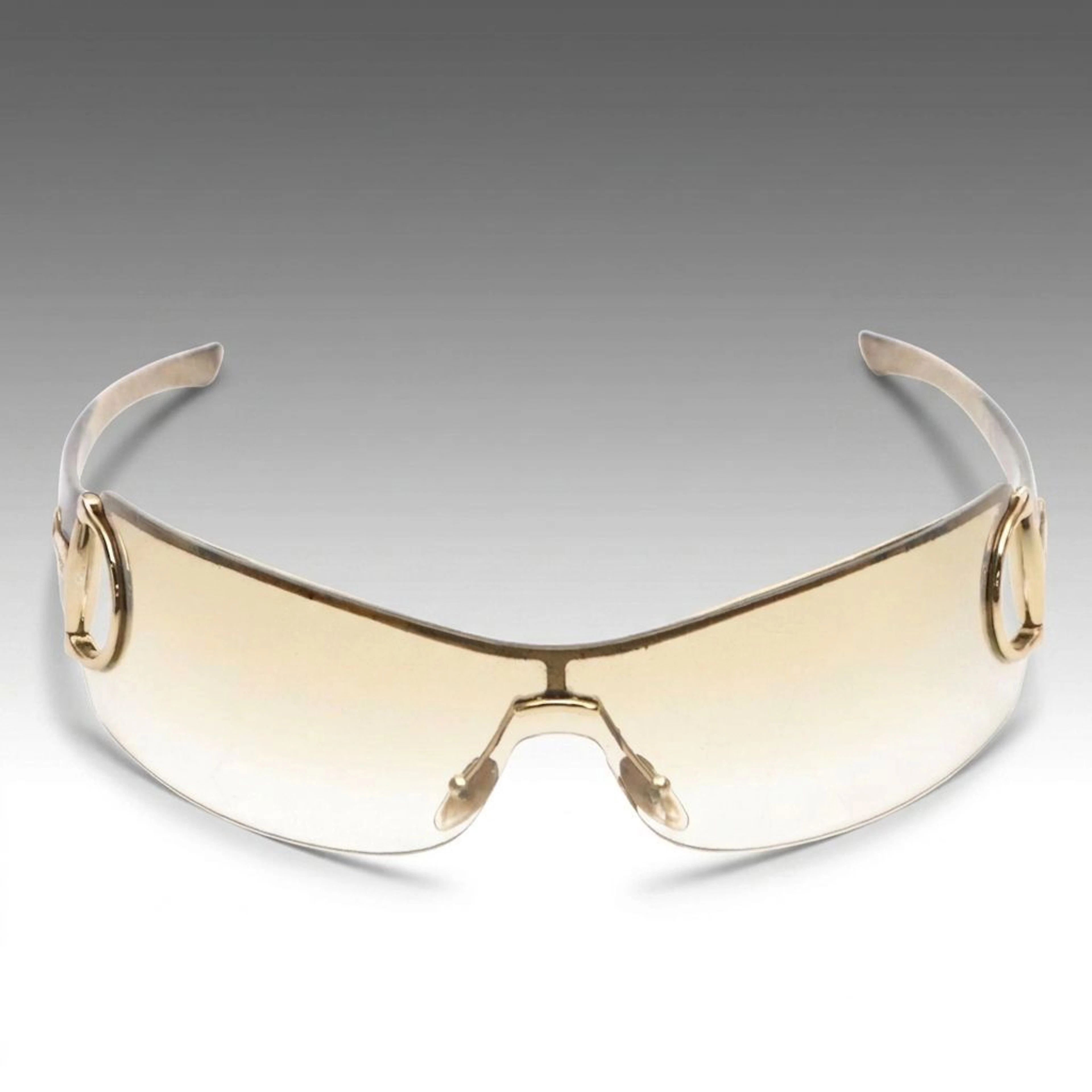 Gucci Vintage Horsebit Shield Sunglasses, With Case