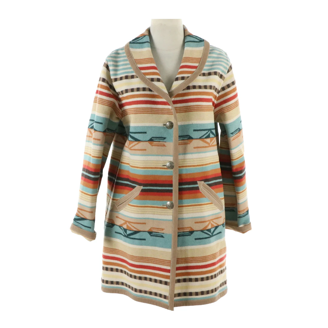 Pendleton Wool Blanket Coat with Concho Buttons