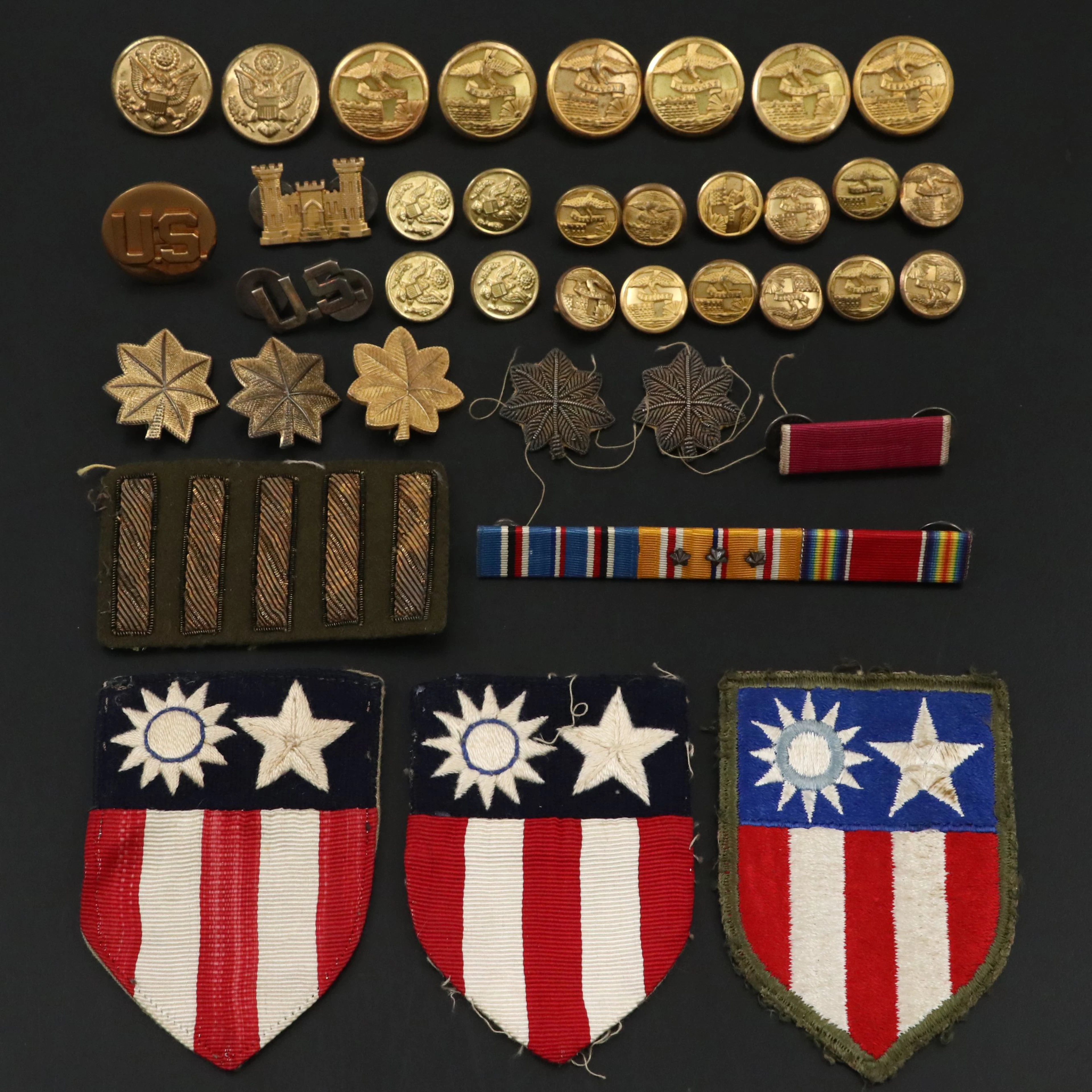 World World II U.S. Military Campaign Ribbons, Buttons and More, 1940s