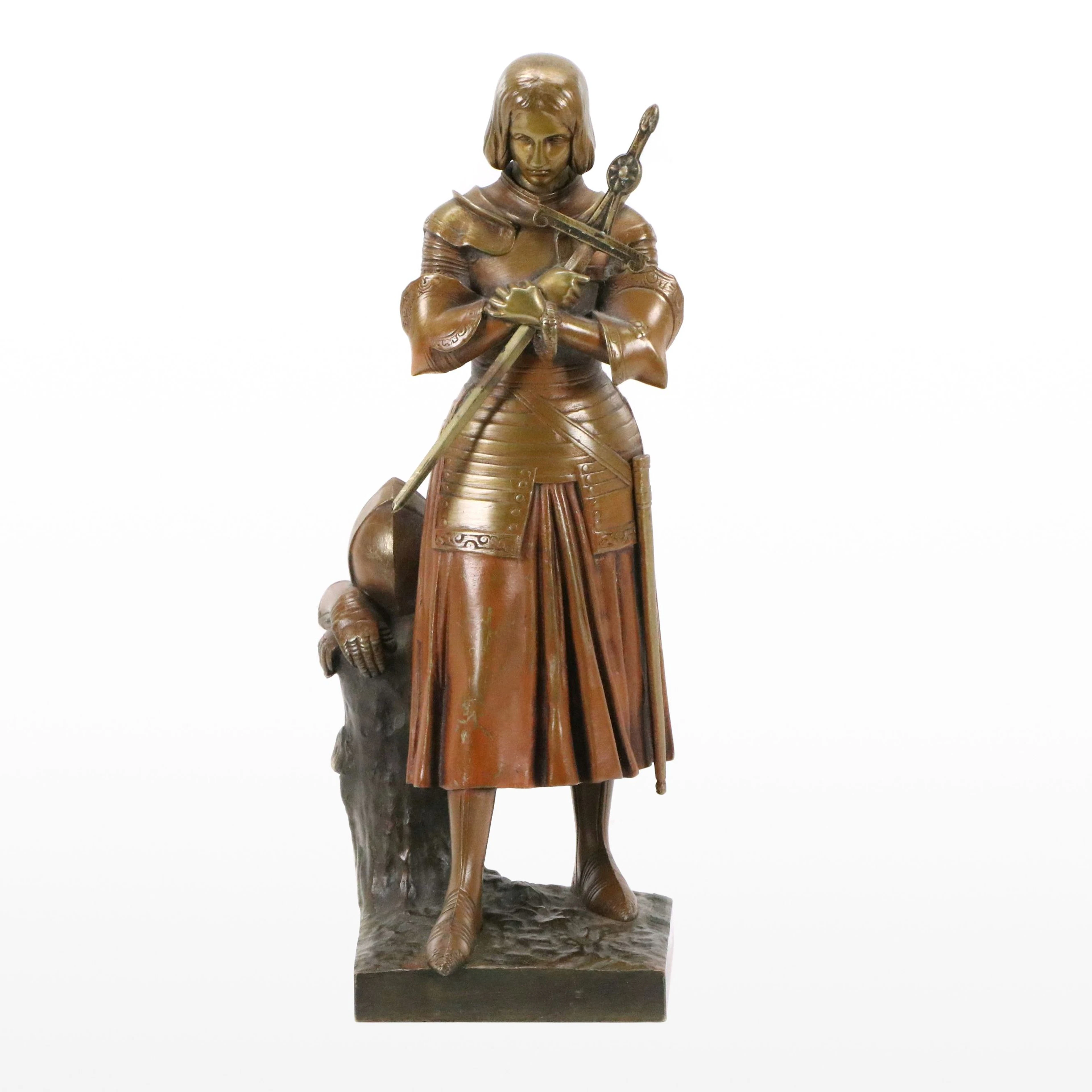 Susse Frères Patinated Bronze Sculpture After Marie d’Orléans "Jeanne d'Arc"