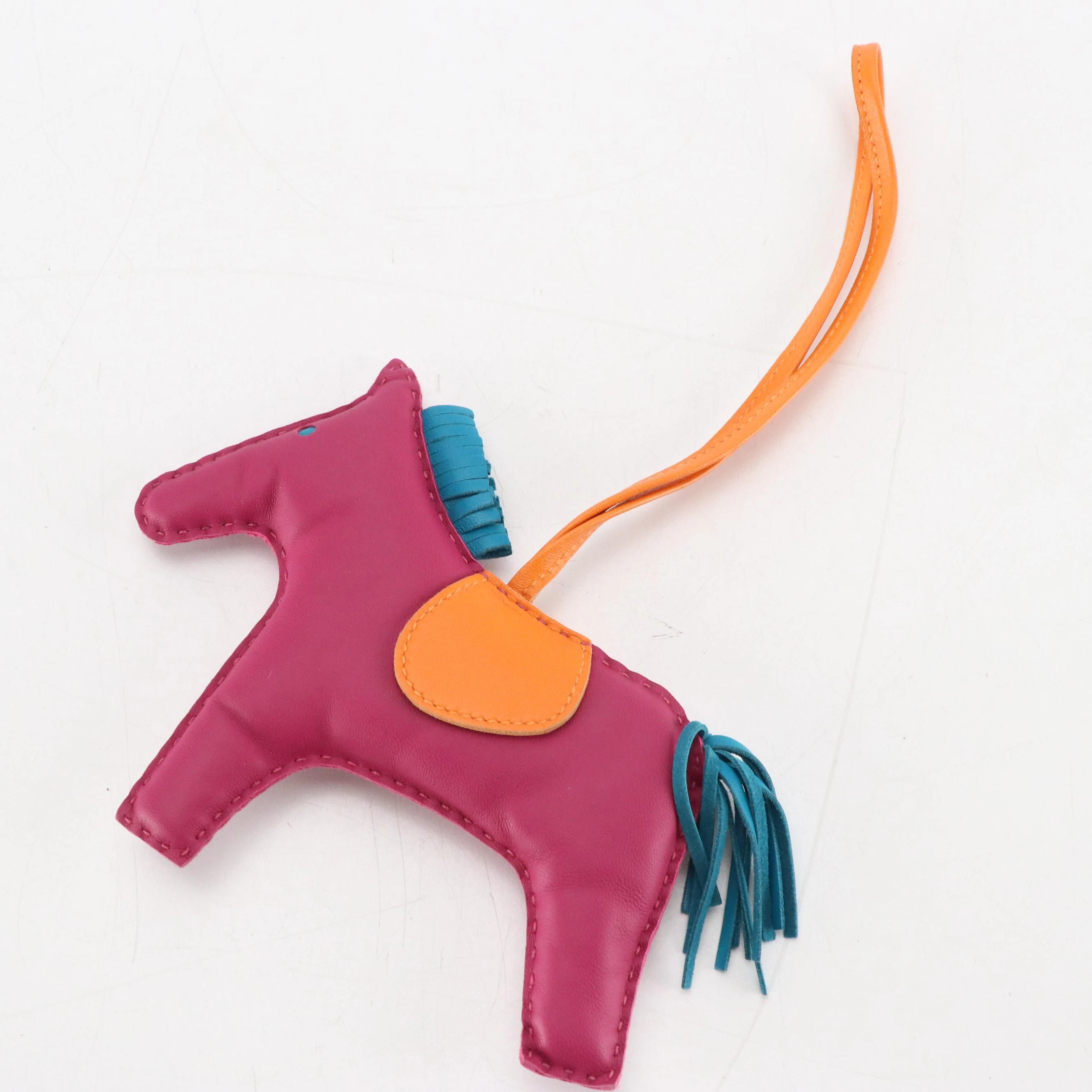 Hermès Rodeo Bag Charm in Tricolor Lambskin Leather
