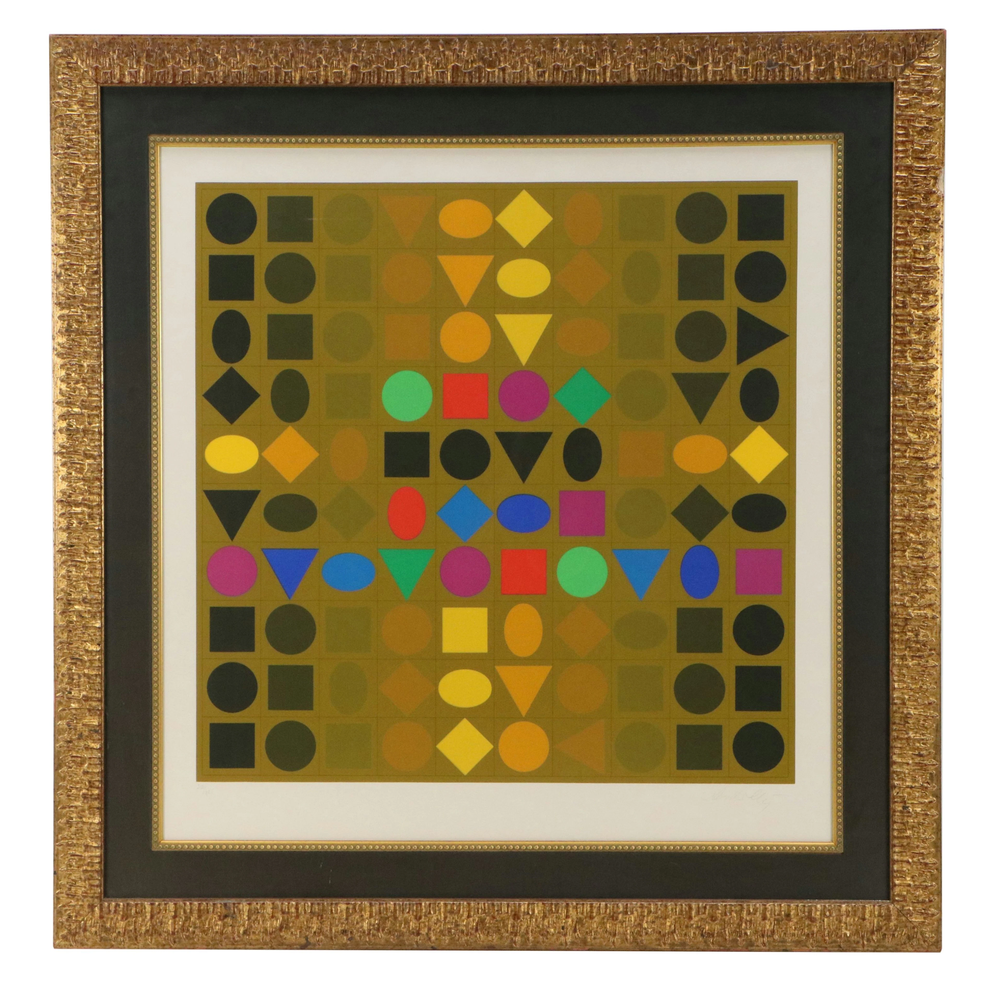 Victor Vasarely Op Art Serigraph "Sorbonne," 1973