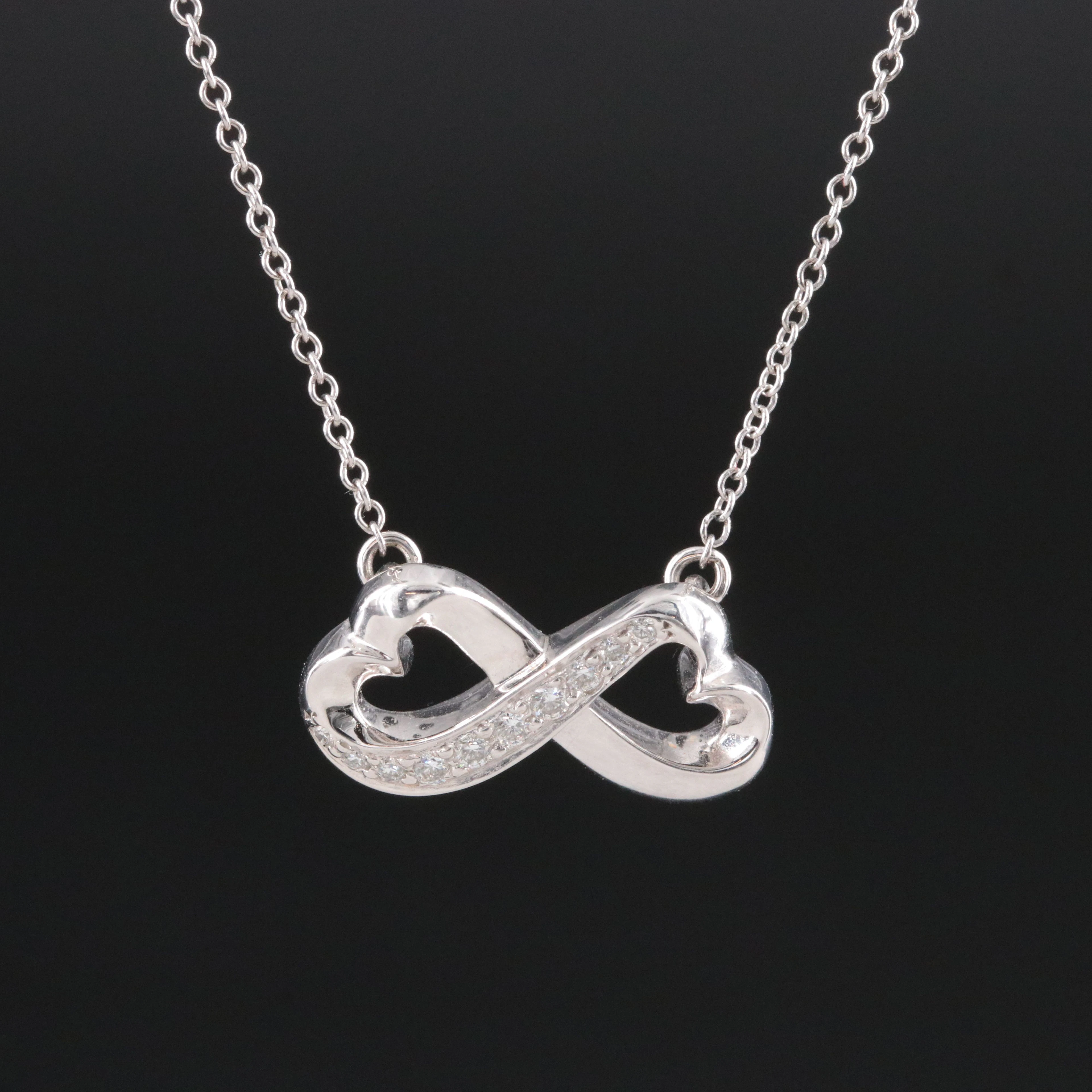 Paloma Picasso for Tiffany & Co. 18K Diamond Loving Heart Infinity Necklace