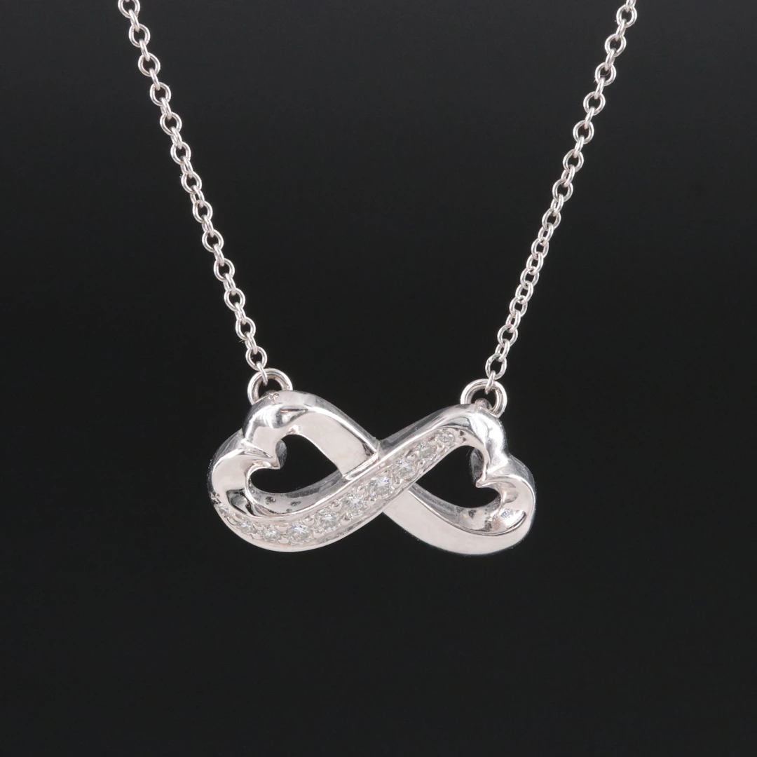 Paloma Picasso for Tiffany & Co. 18K Diamond Loving Heart Infinity Necklace