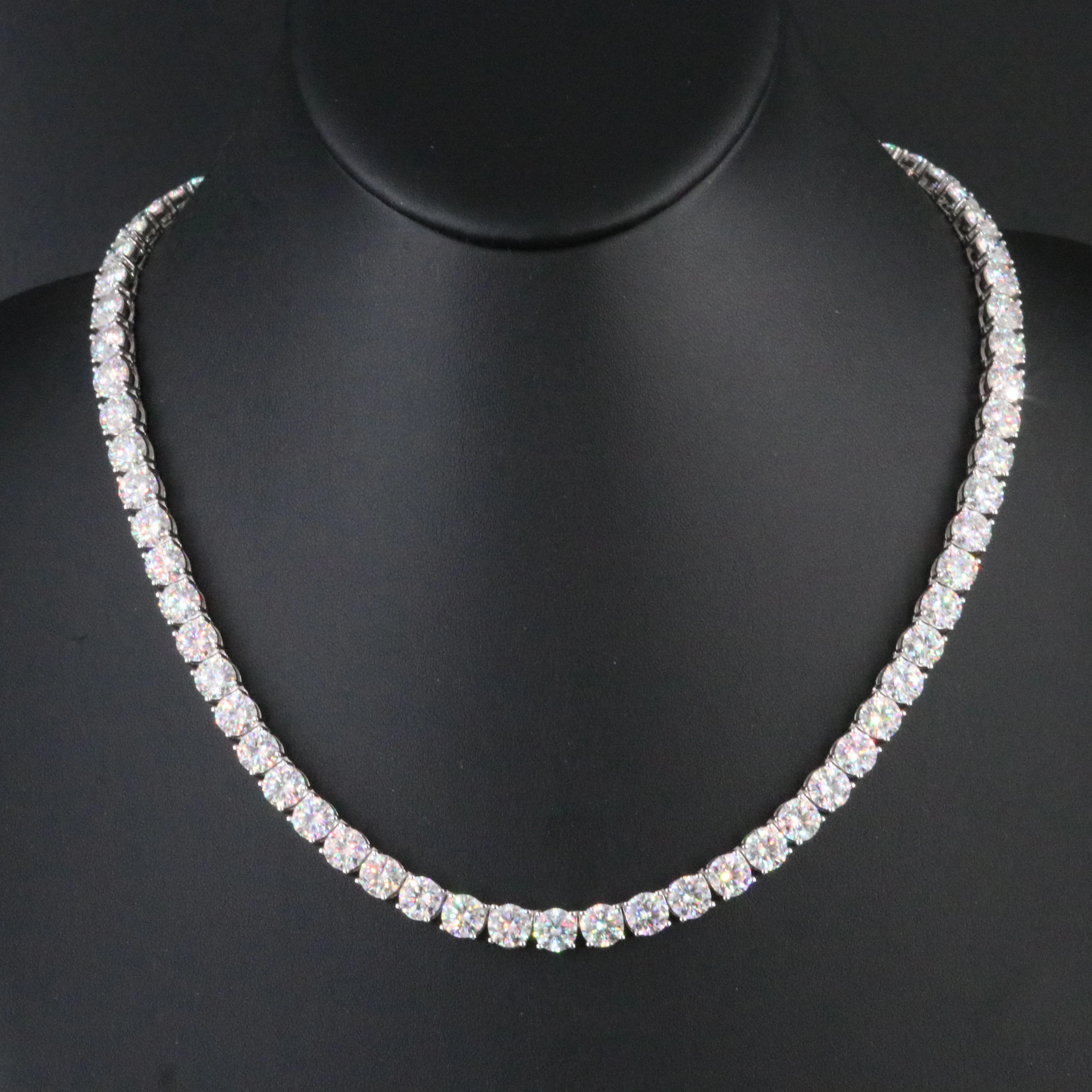 Sterling Moissanite Rivière Necklace