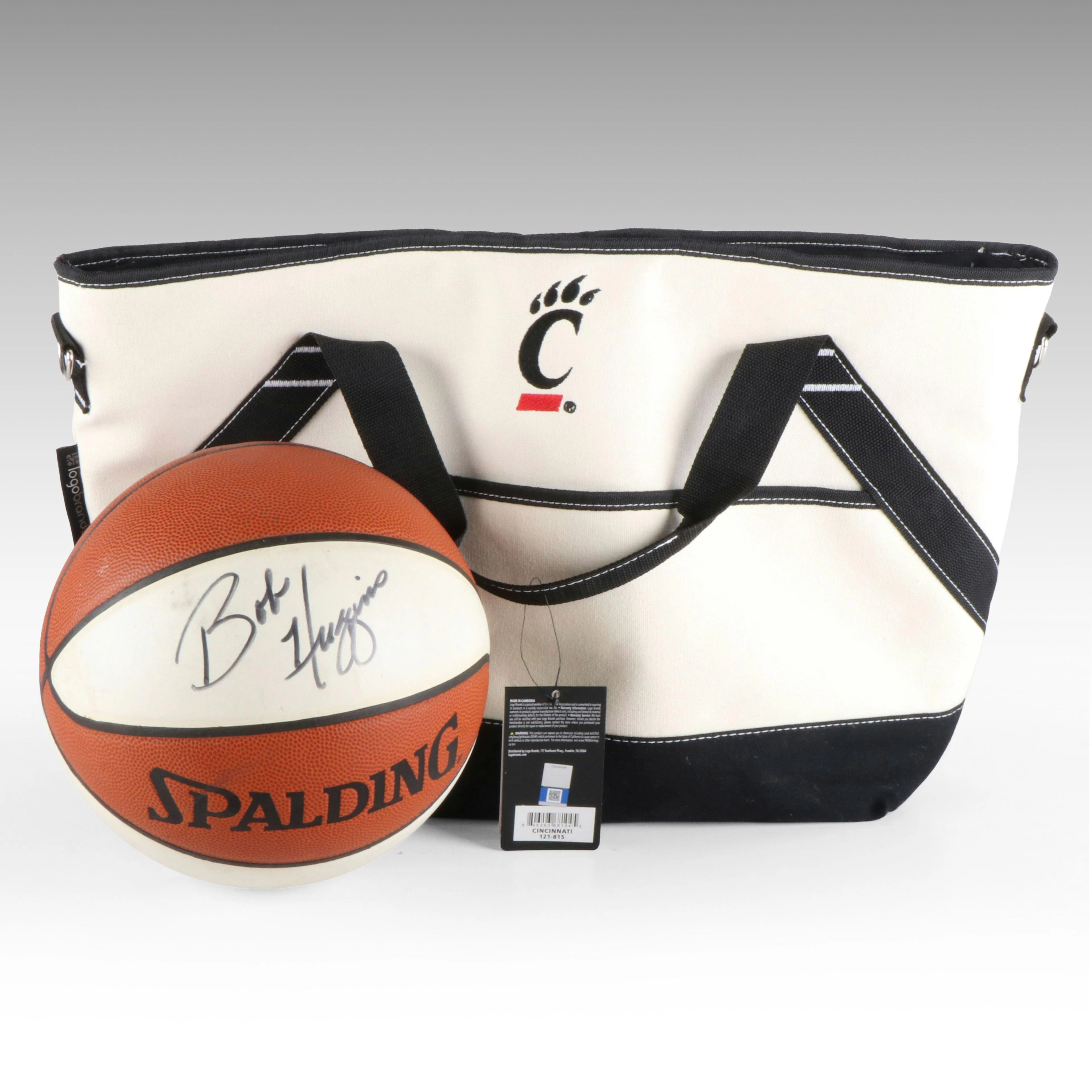Bob Huggins Signed Basketball with University of Cincinnati Bag