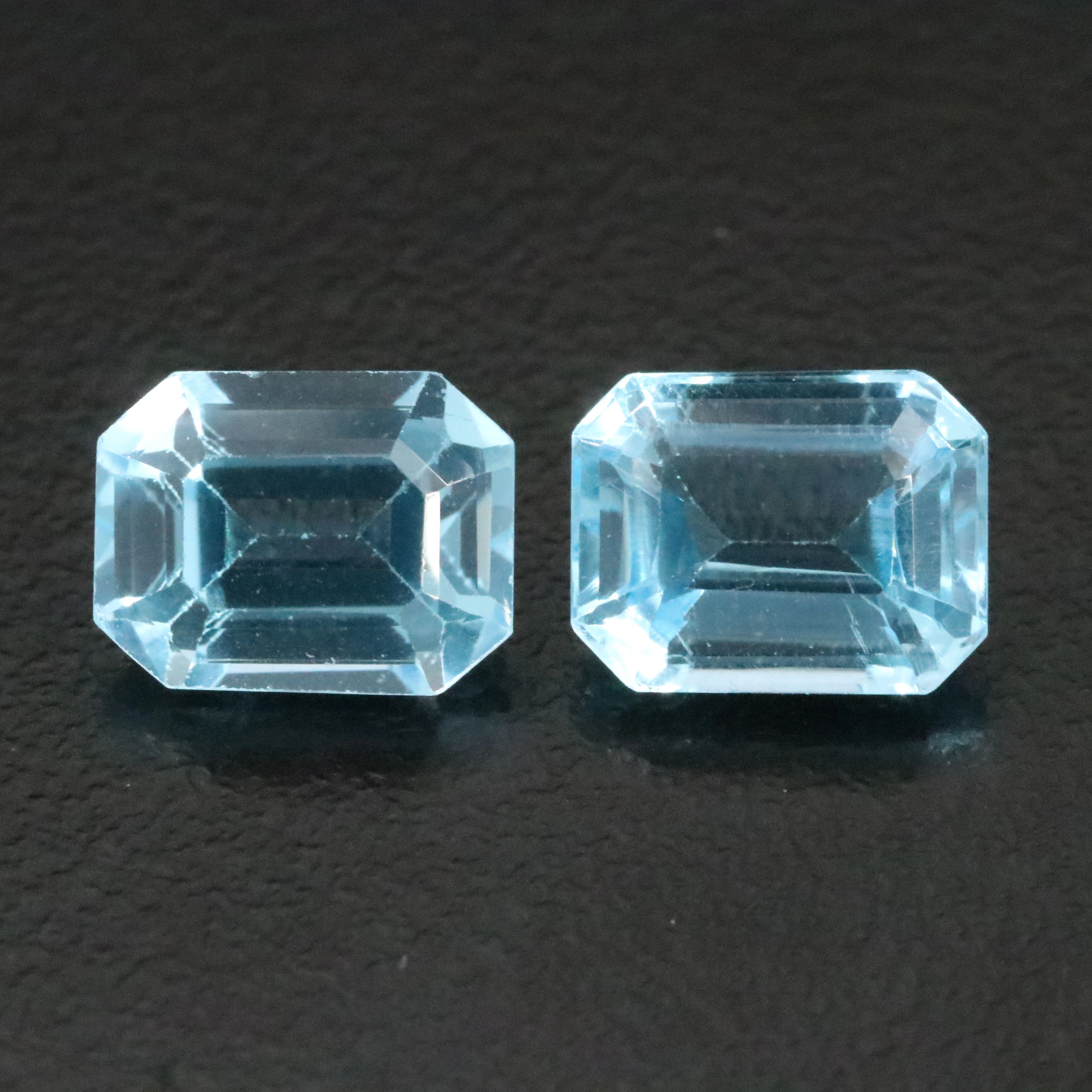Loose 6.10 CTW Swiss Blue Topaz Matched Pair