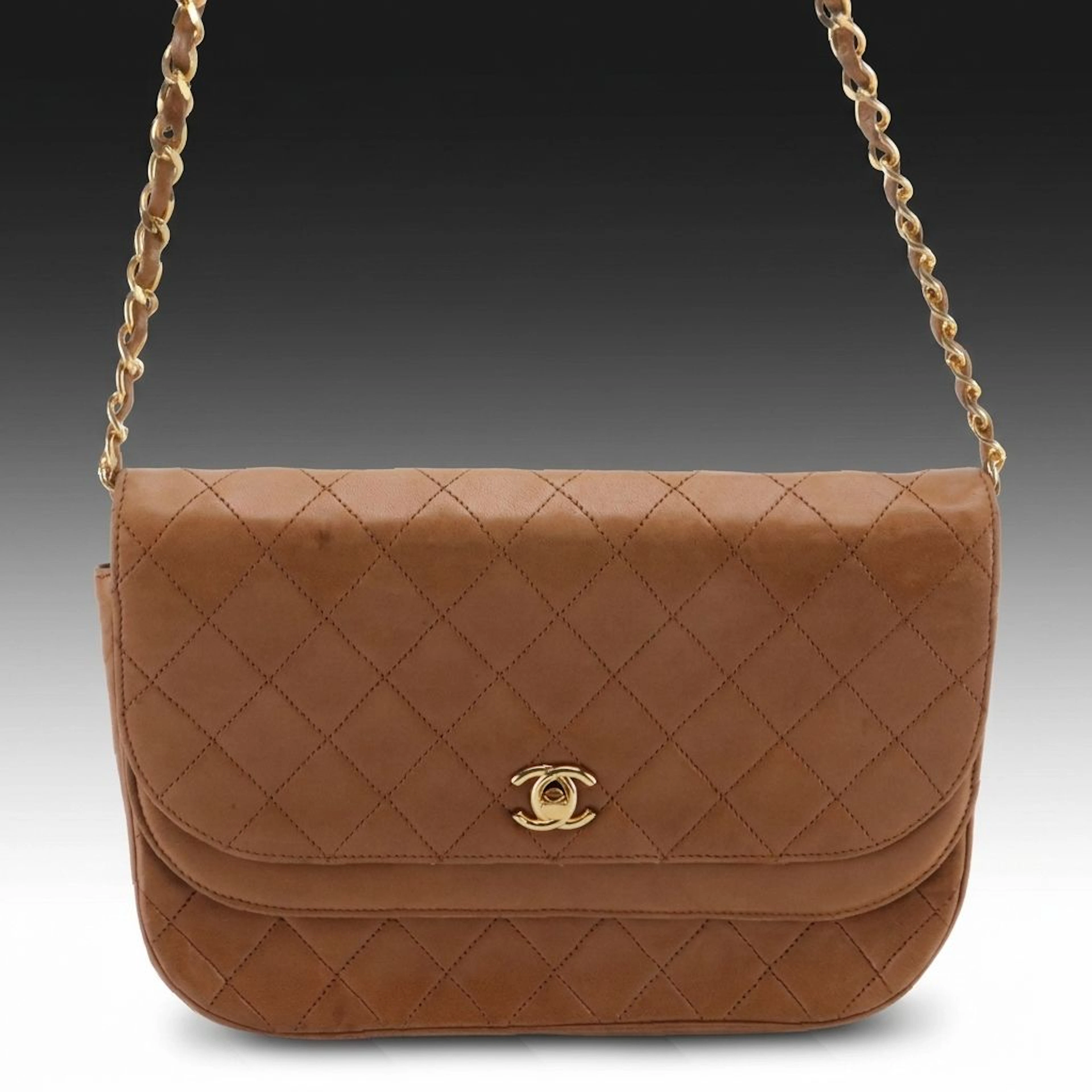 Chanel Double Flap Shoulder Bag in Quilted Lambskin Leather, Vintage