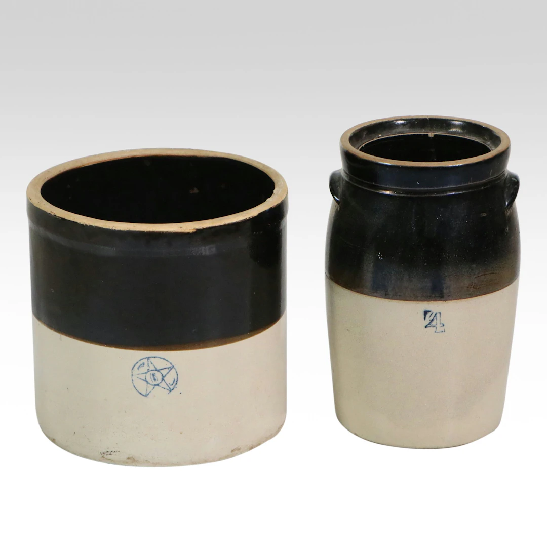 Star Stoneware Two Tone Six-Gallon with Four Gallon Stoneware Crock