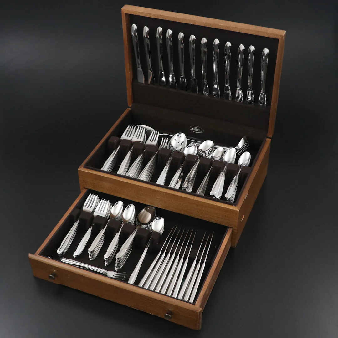 Mid Century Modern Style Stainless Steel Flatware