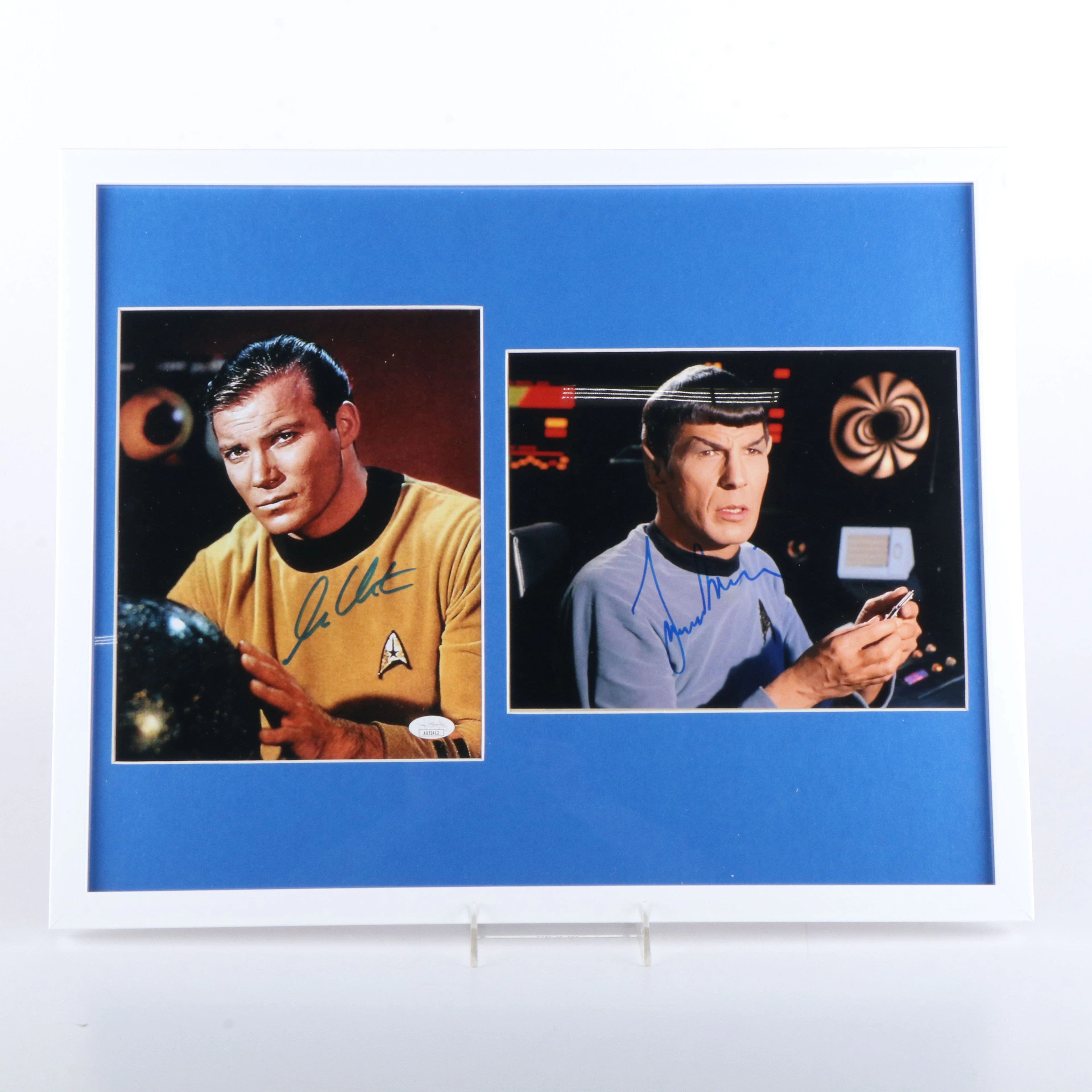 William Shatner and Leonard Nimoy Signed "Star Trek" Prints with Display, JSA