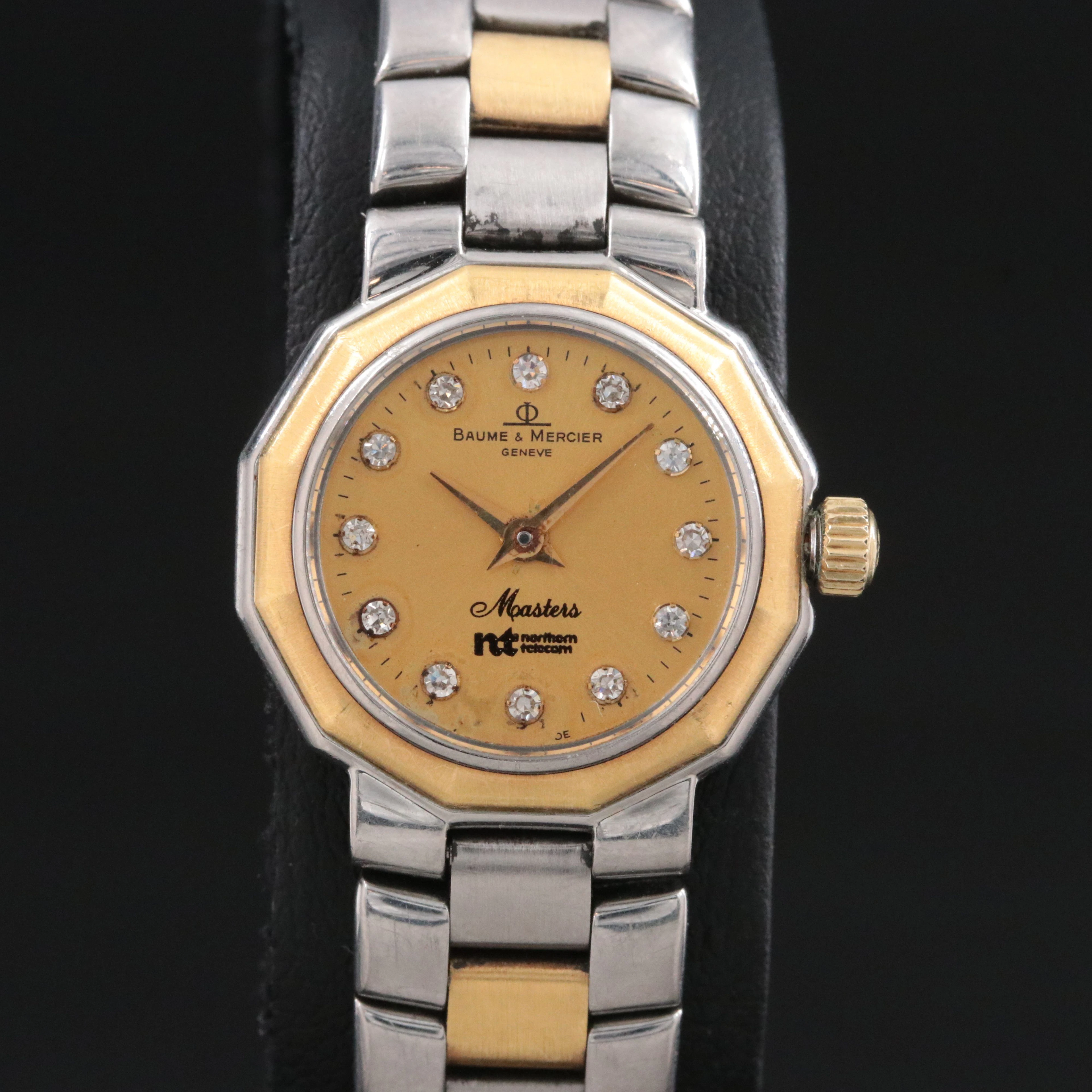 Baume & Mercier Masters 18K, Stainless Steel Diamond Dial Quartz Dress Watch