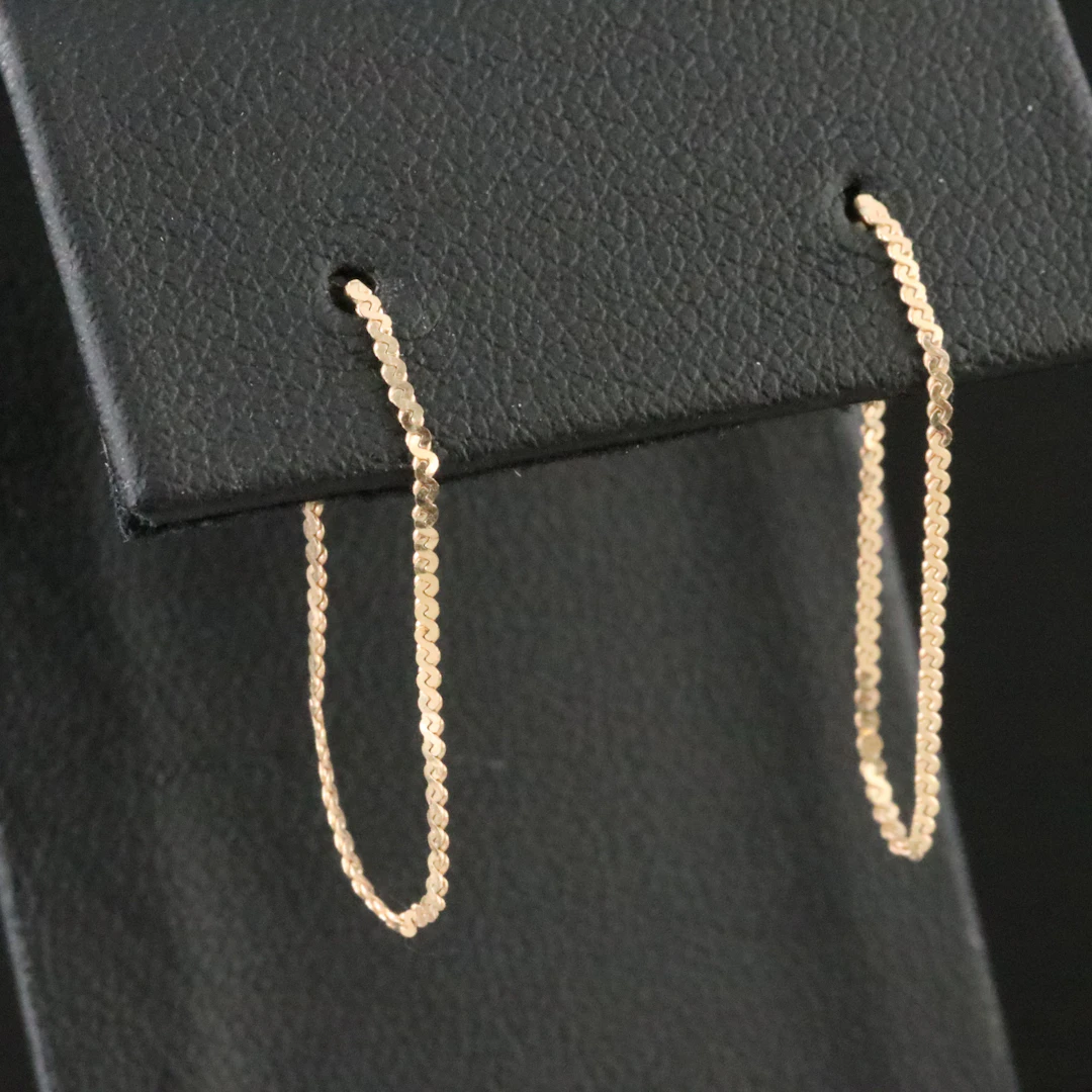 14K Threader Hoop Earrings