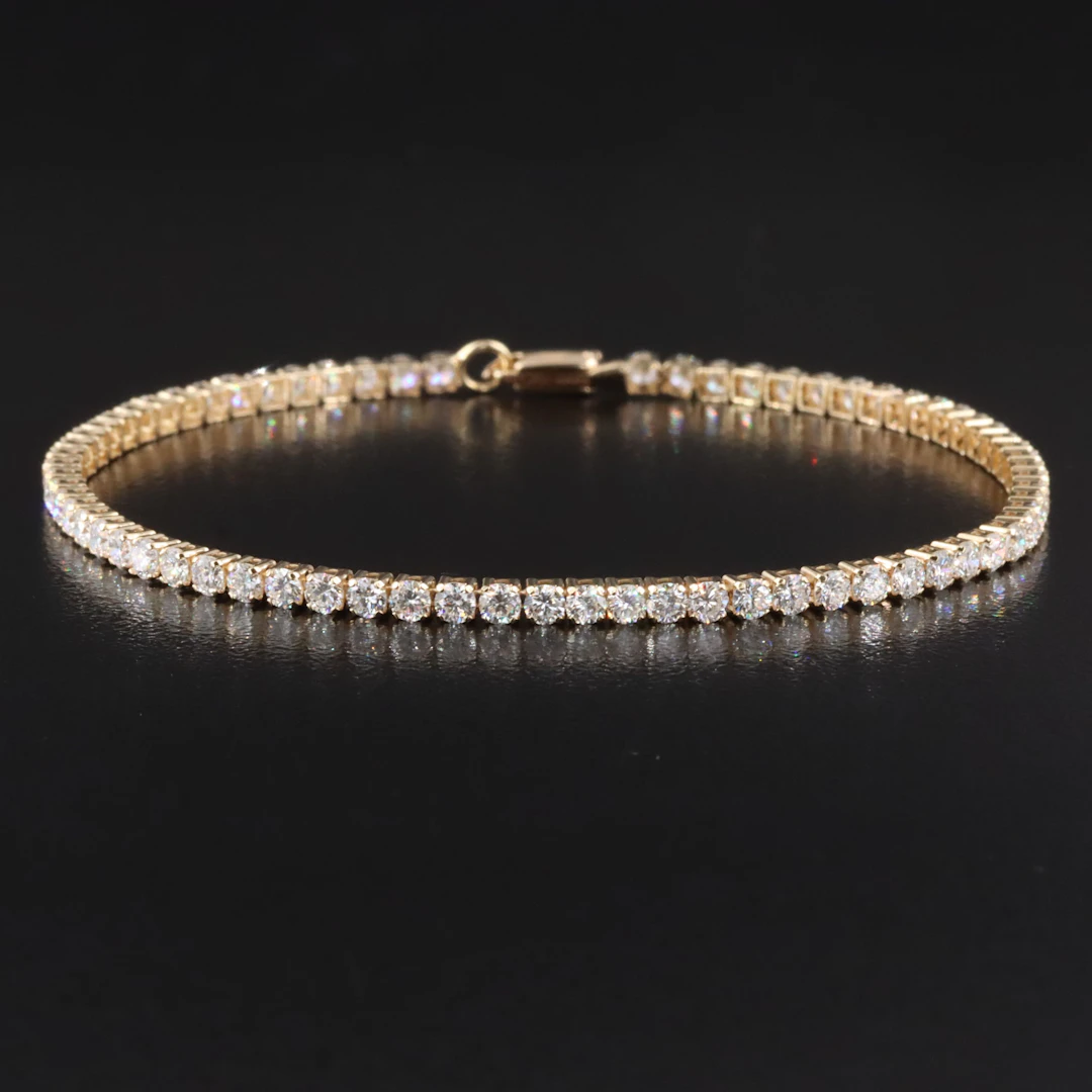 14K 2.30 CTW Lab Grown Diamond Line Bracelet with IGI Report