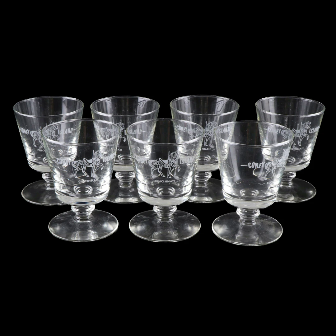 Commemorative Coney Island Goblets, Mid to Late 20th Century