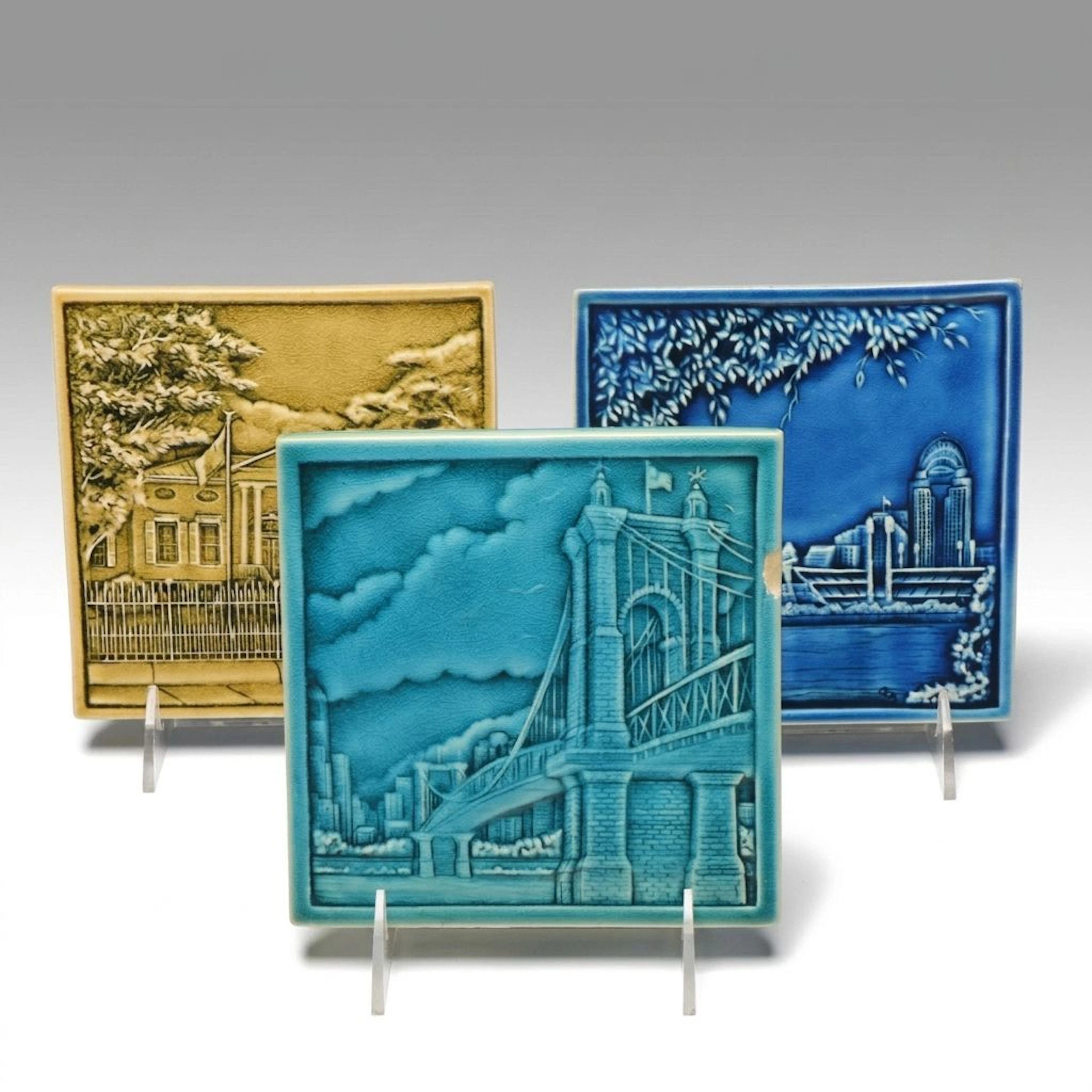 Rookwood Pottery "Taft Museum of Art" and More Cincinnati Scenic Tiles, 21st C.