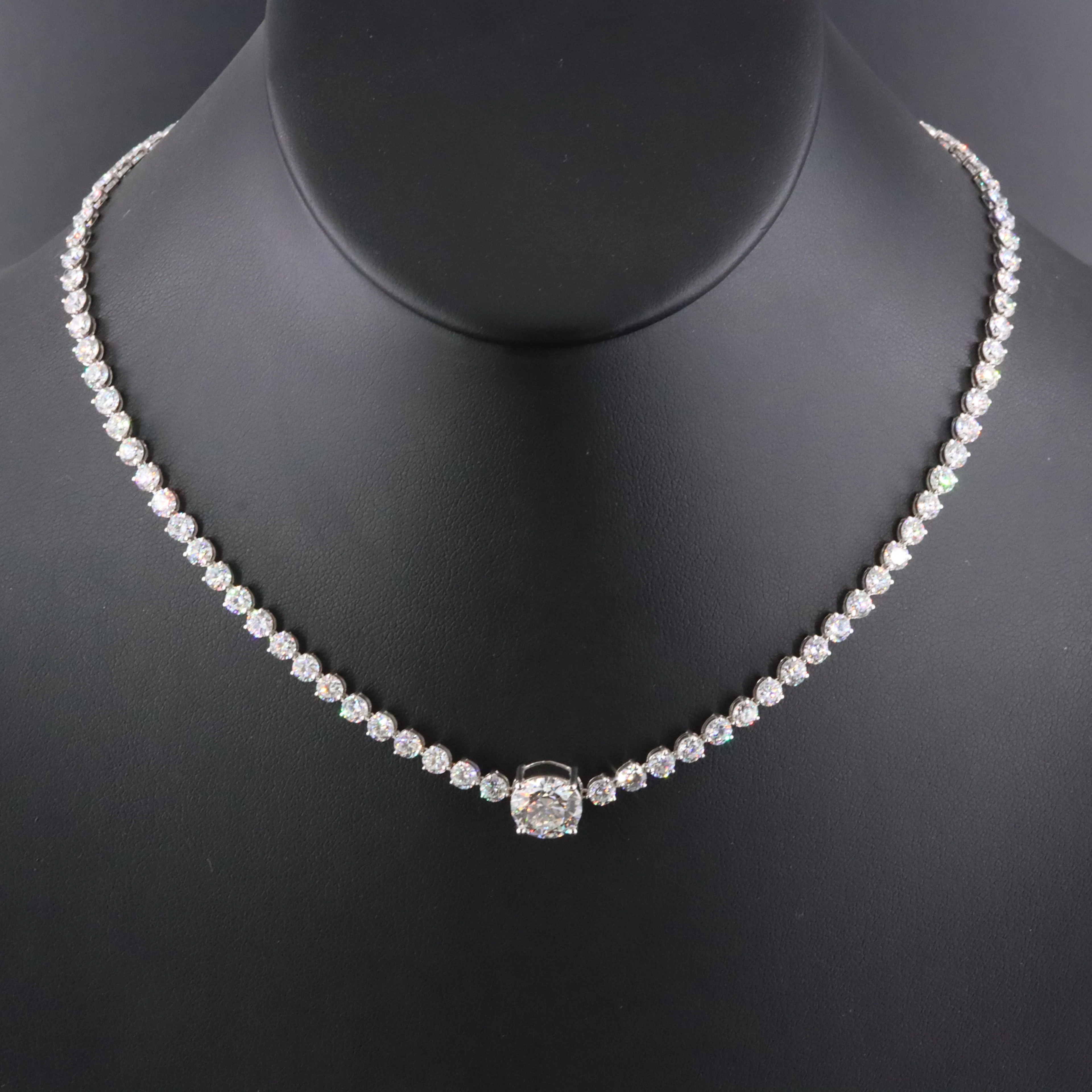 14K 19.90 CTW Lab Grown Diamond Necklace with IGI Report
