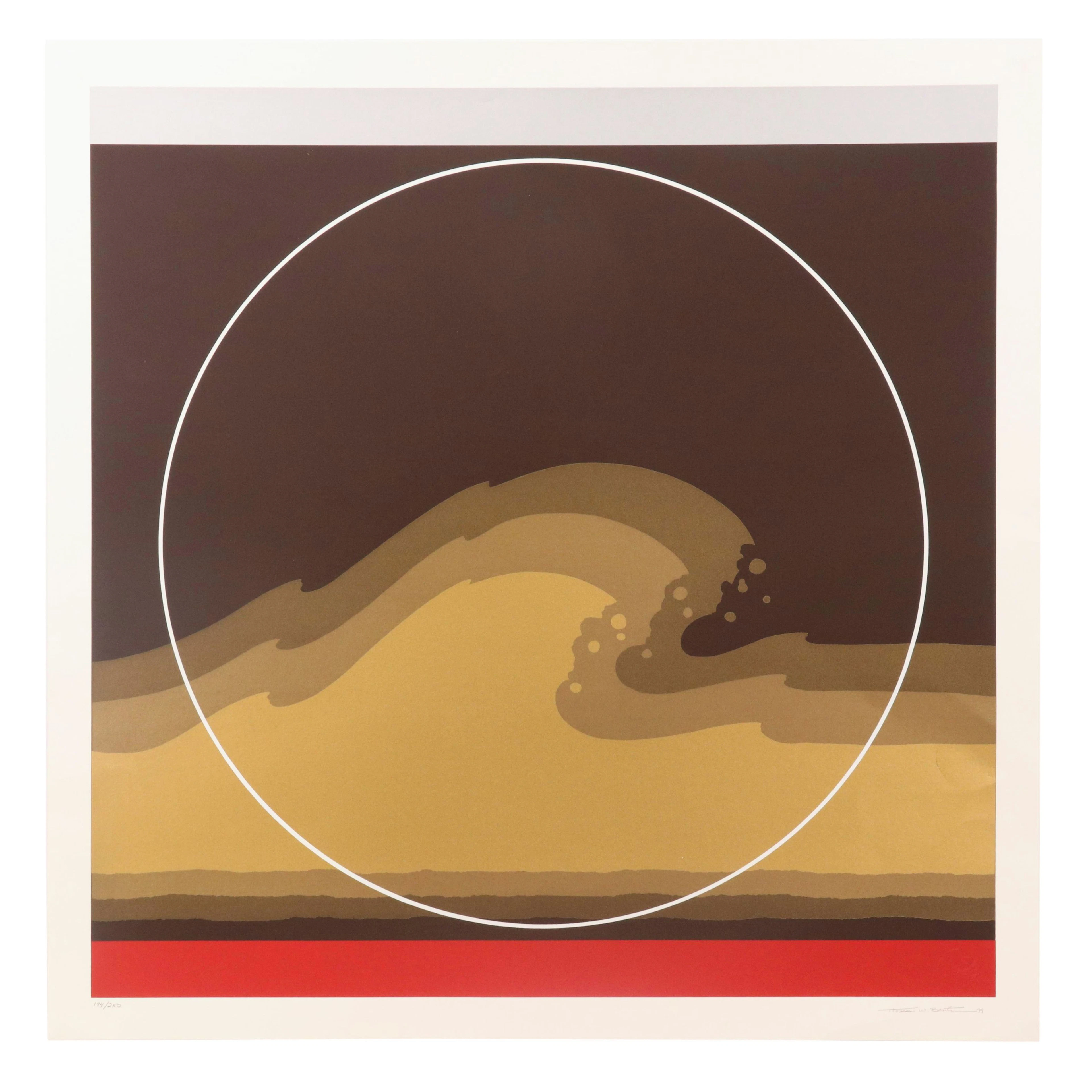 Thomas Whelan Benton Abstract Serigraph "Golden Waves," 1979