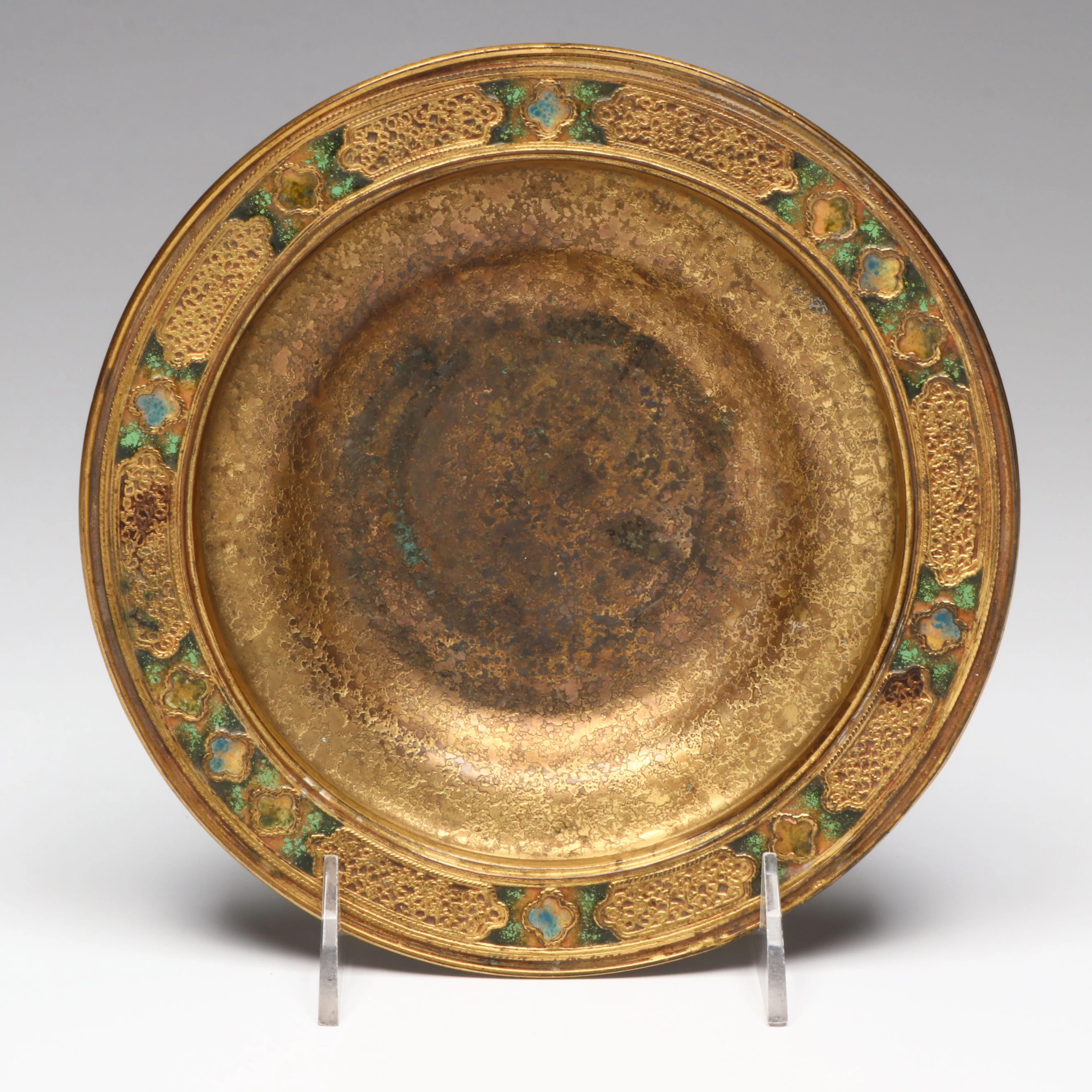 TIffany Furnaces Favrile Enameled Bronze Bowl, Early 20th Century