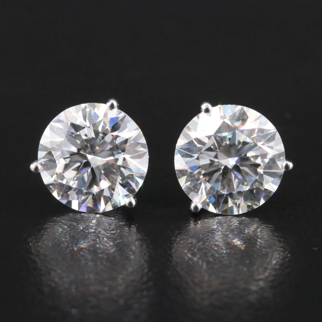 14K 4.05 CTW Lab Grown Diamond Earrings with IGI Reports