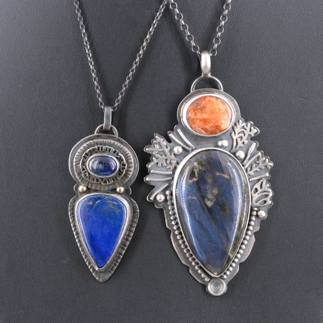 EON Designs Sterling Pendant Necklaces Featuring Lapis Lazuli and Labradorite