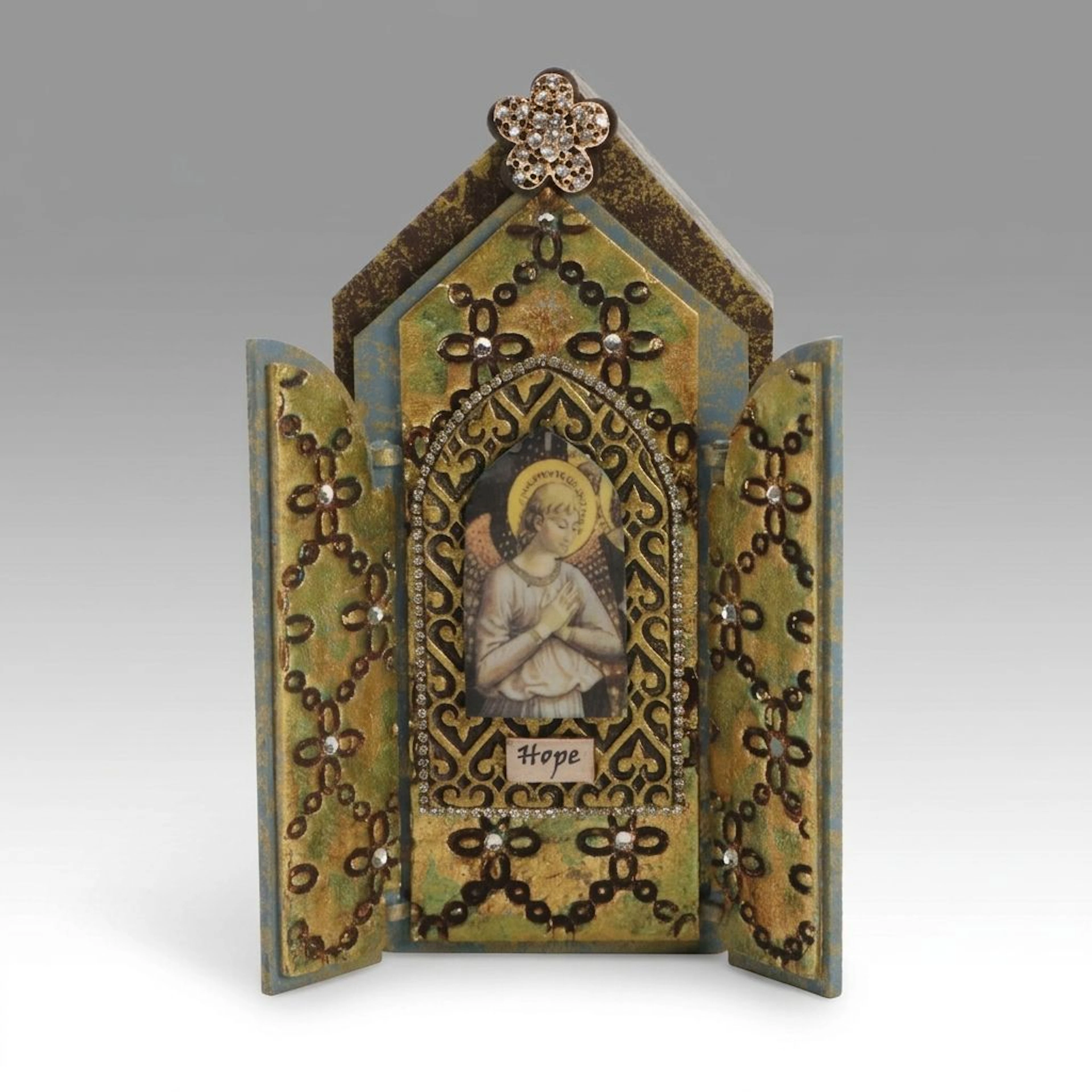 Deborah Kovacs-Sturdevant Iconographic Mixed Media Triptych "Hope"