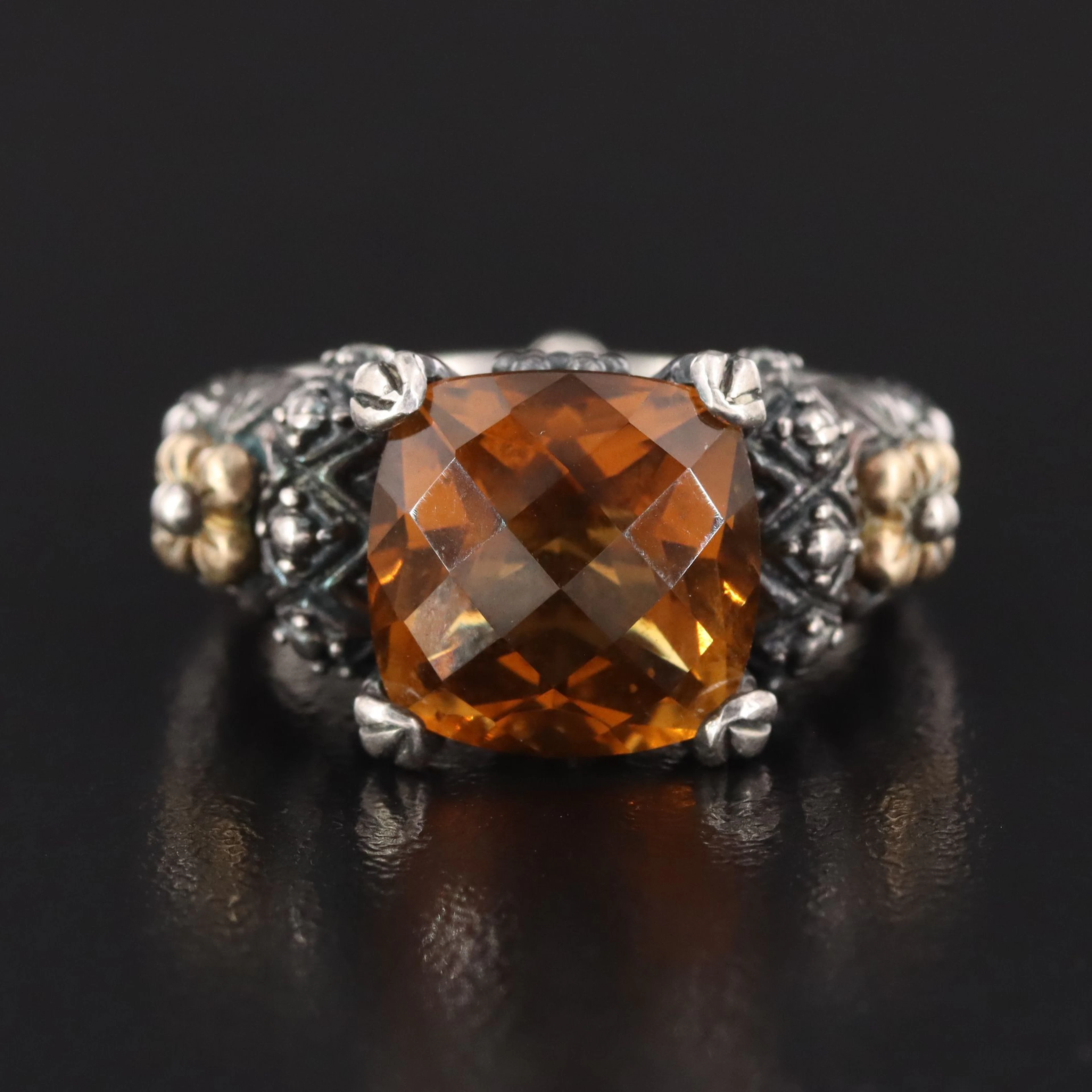 Barbara Bixby Sterling Citrine Ring with 18K Accents
