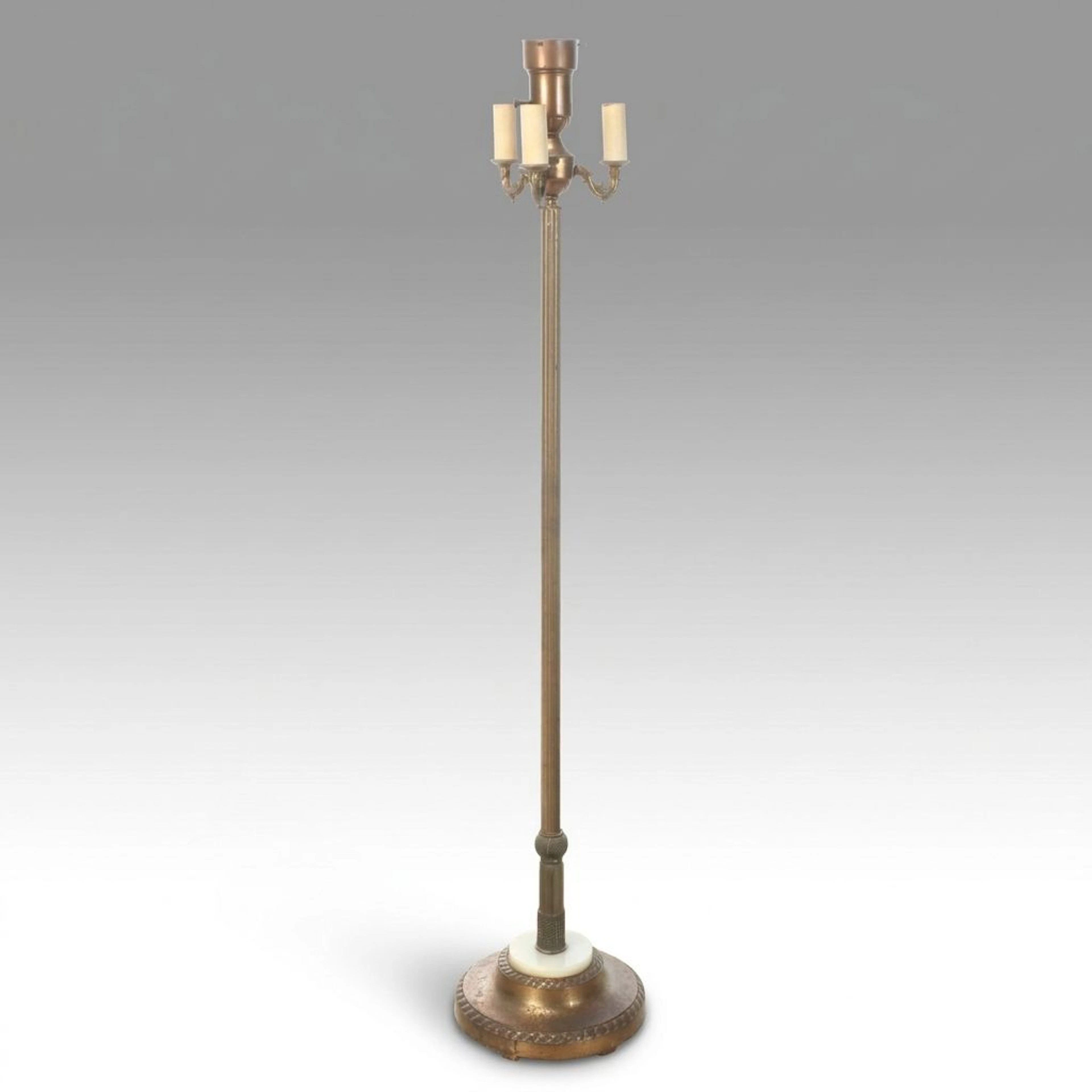 Victorian Style Brass Torchiere Floor Lamp with Mughal Head, Early