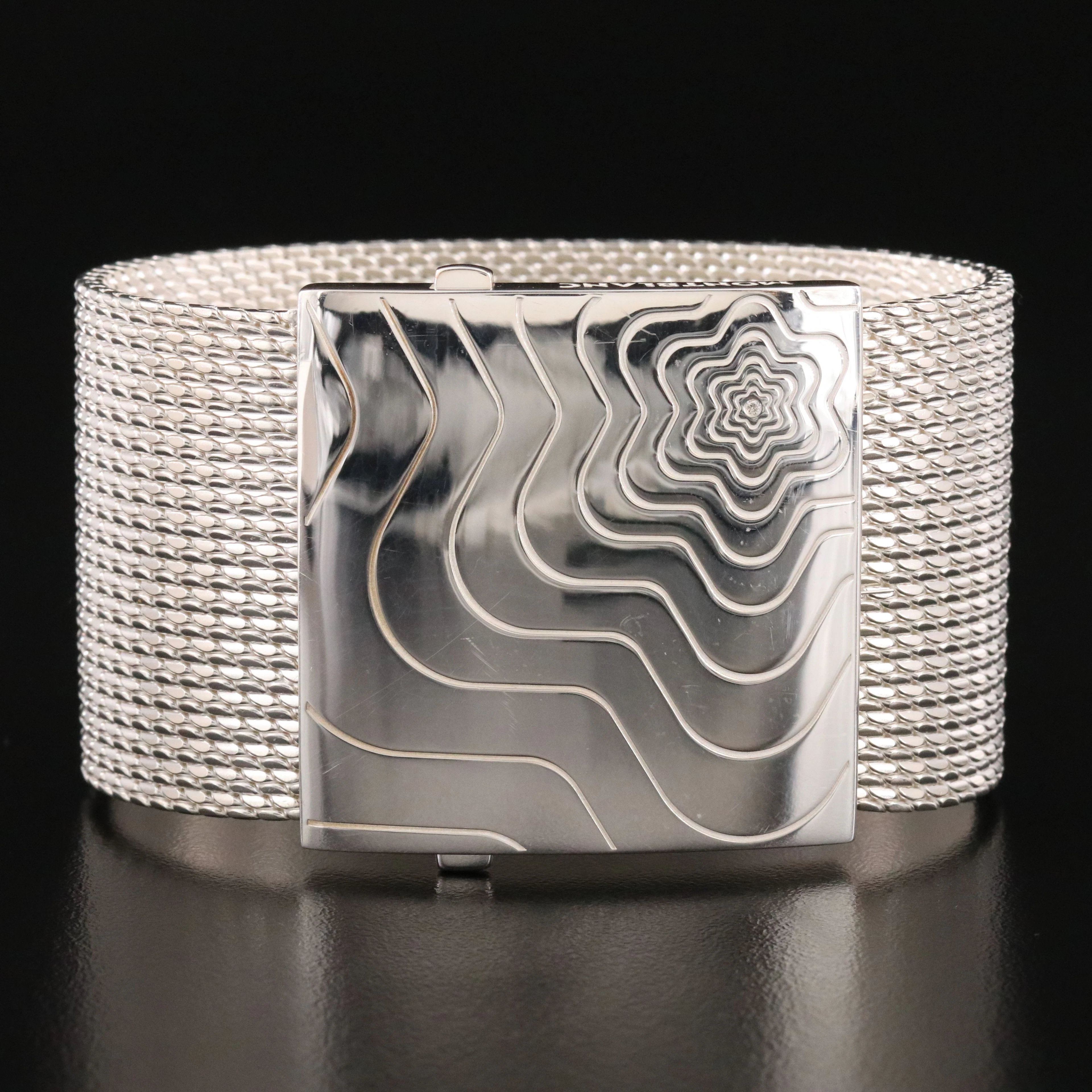Montblanc Sterling Mesh Bracelet with Caresse of a Star Clasp and Diamond