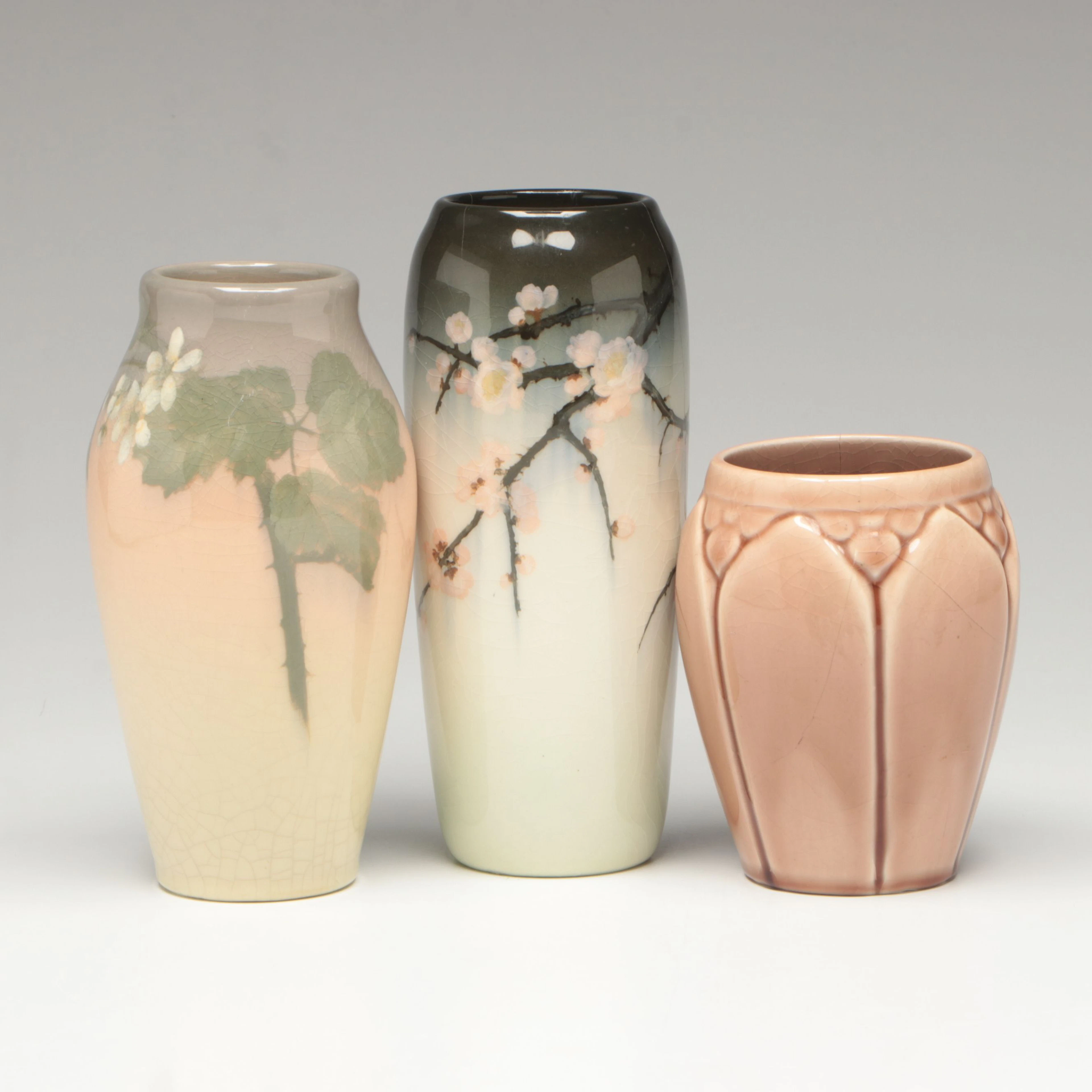 Rookwood Pottery Polychrome and Gloss Vases, Early to Mid-20th Century
