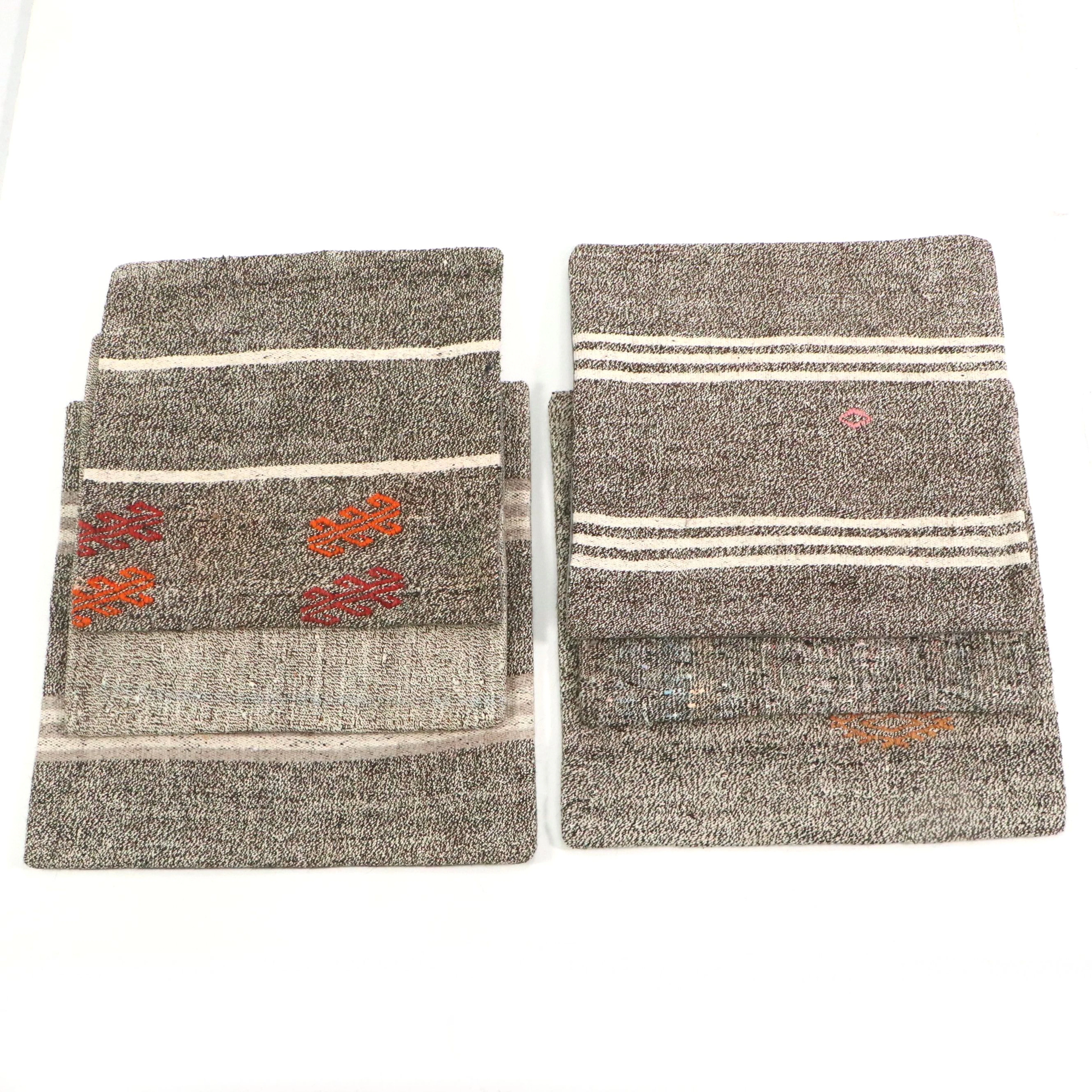Turkish Overdyed Handwoven Rug Faced Pillow Covers