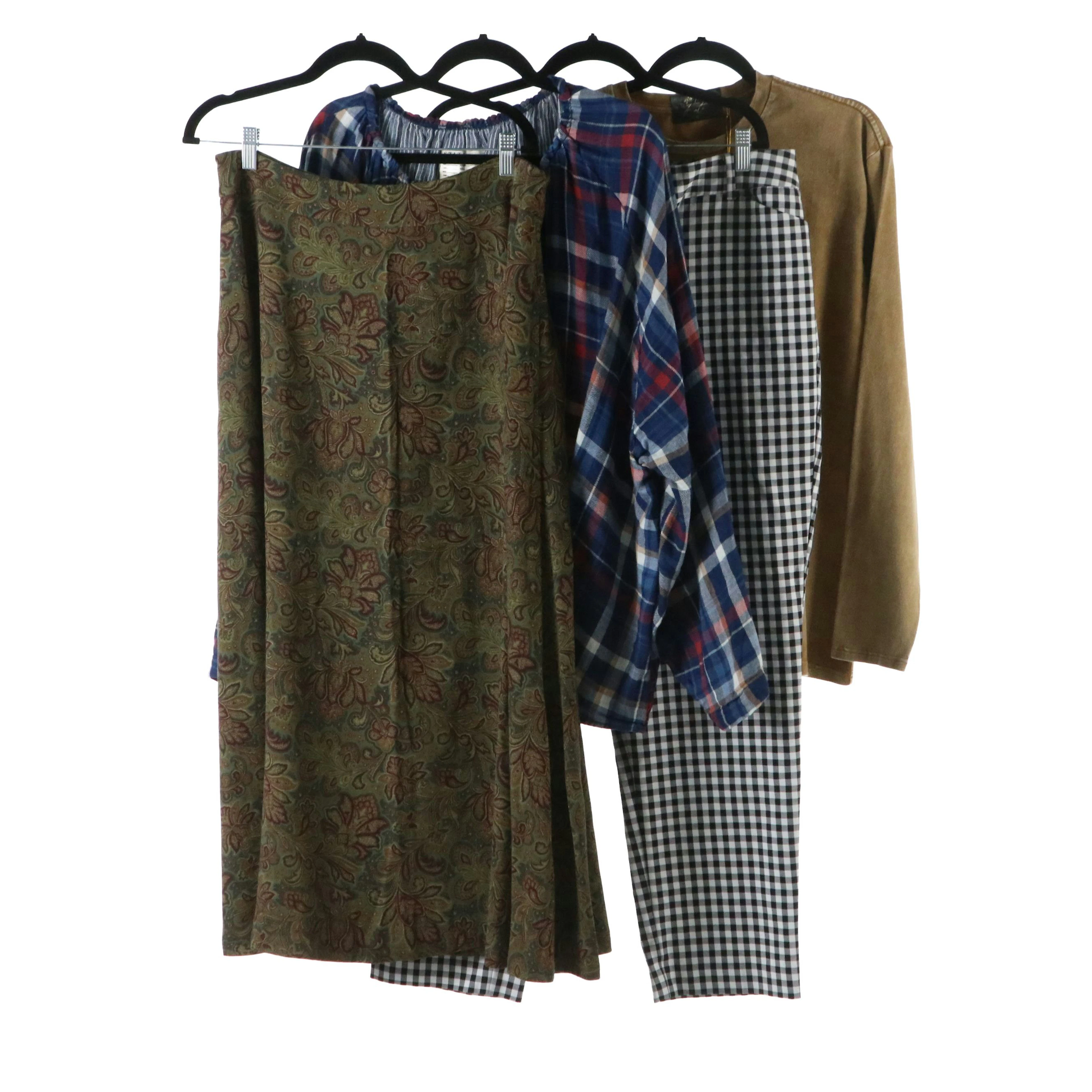 Brooks Brother Wool Paisley Midi Skirt, Talbots Check Troursers and More