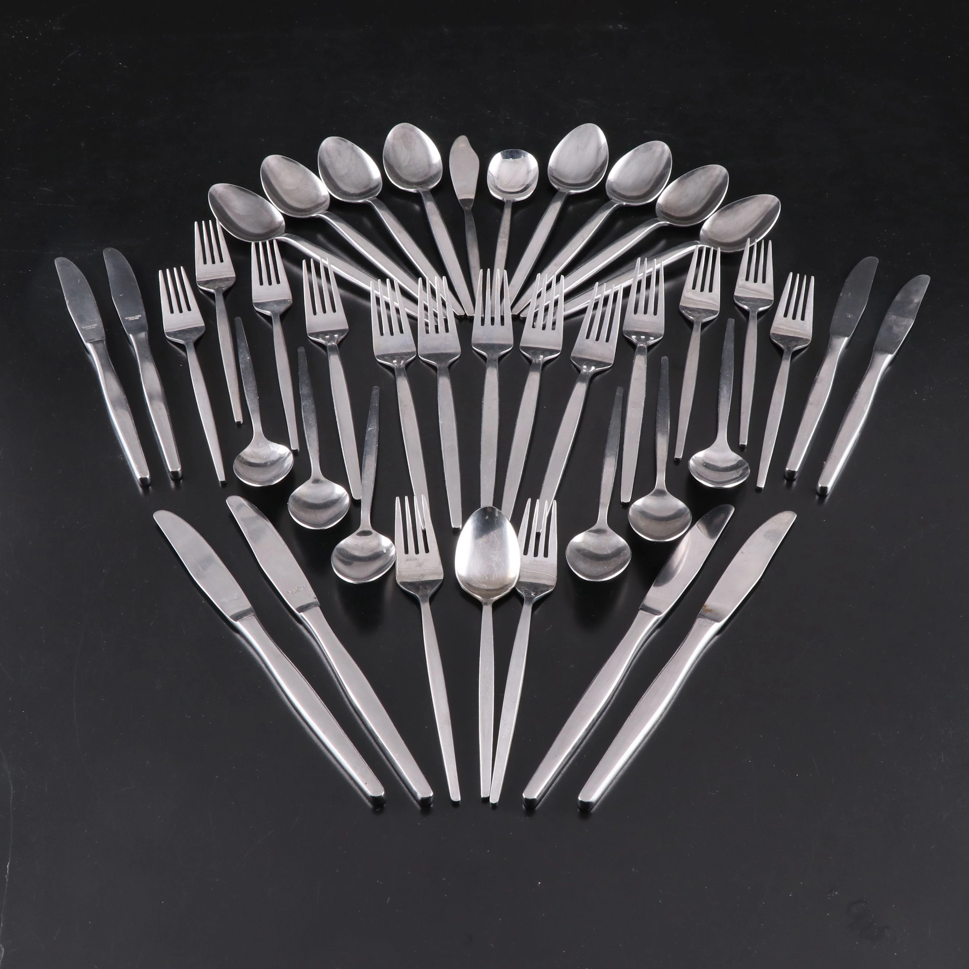 Japanese Mid Century Modern Style Stainless Steel Flatware