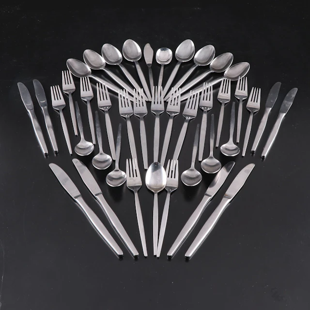 Japanese Mid Century Modern Style Stainless Steel Flatware
