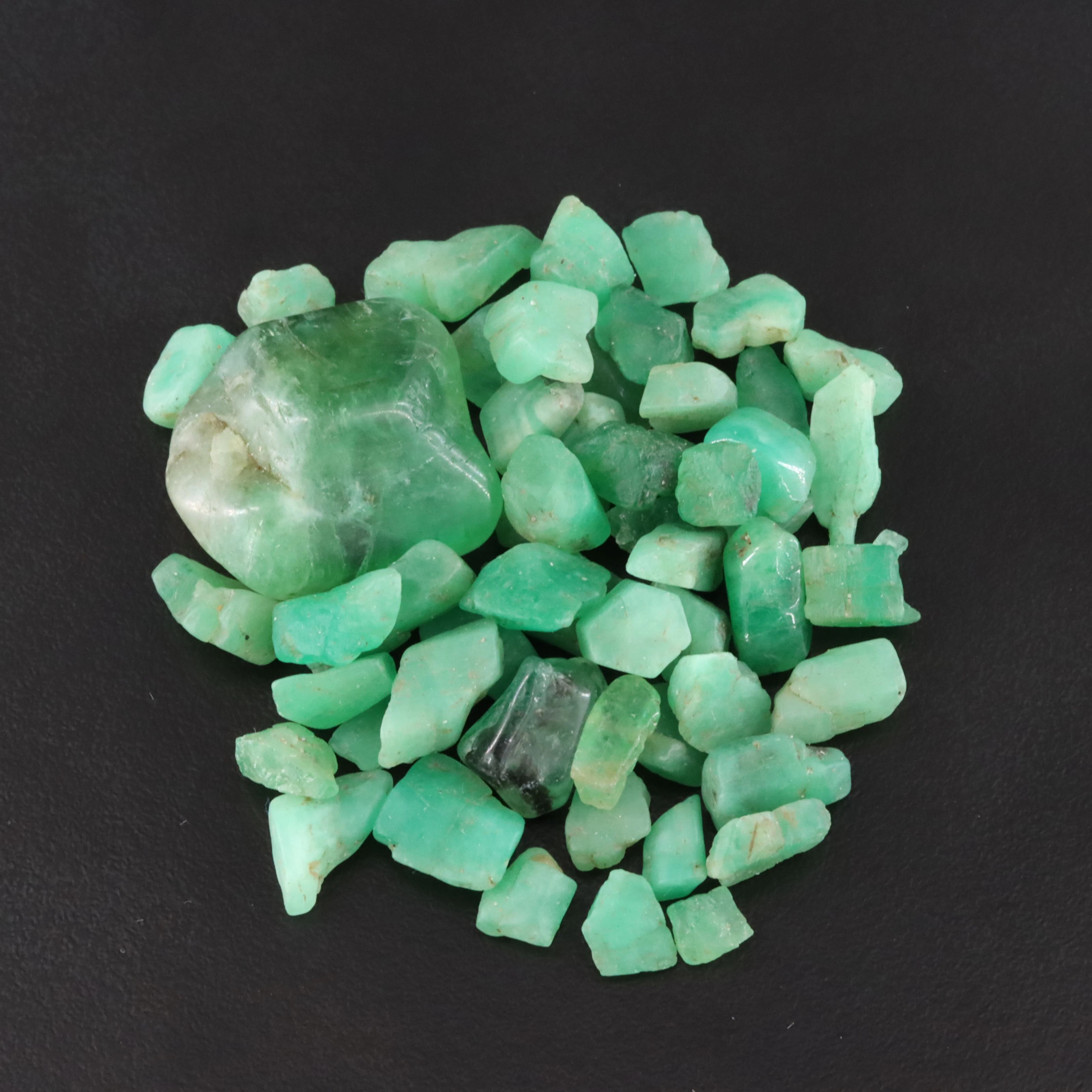 Loose 83.50 CTW Rough Emerald Lot