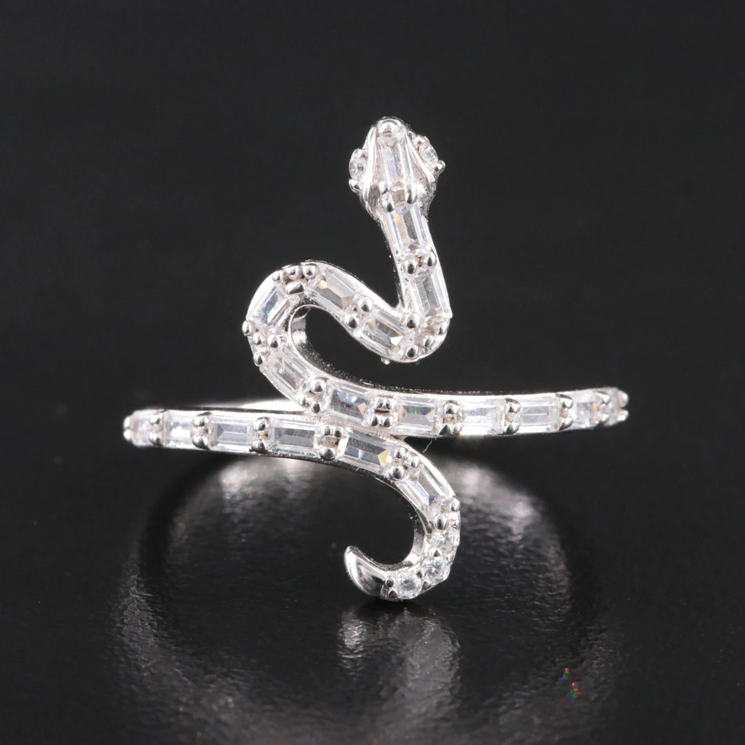 Sterling CZ Snake Ring
