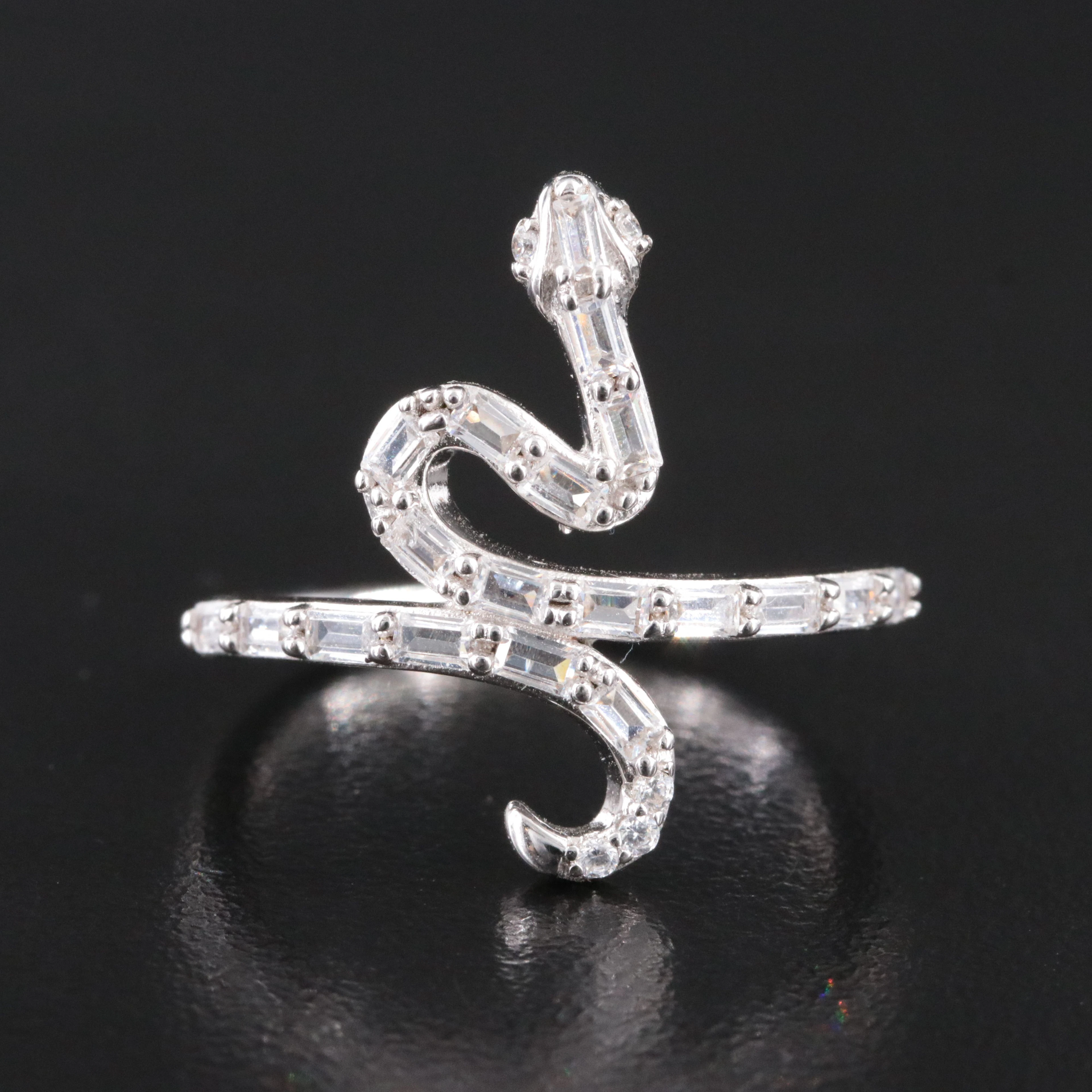 Sterling CZ Snake Ring