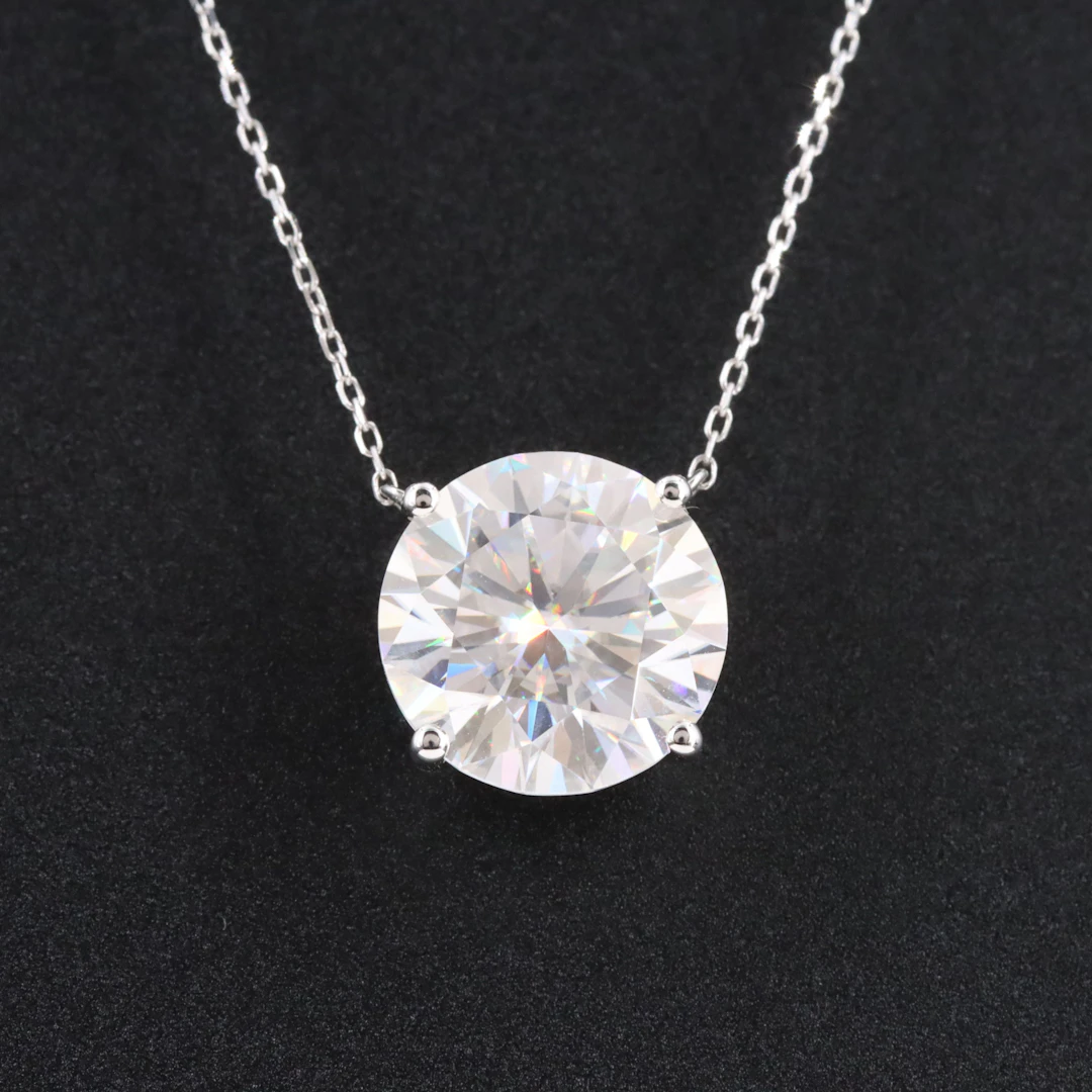 14K Moissanite Solitaire Necklace